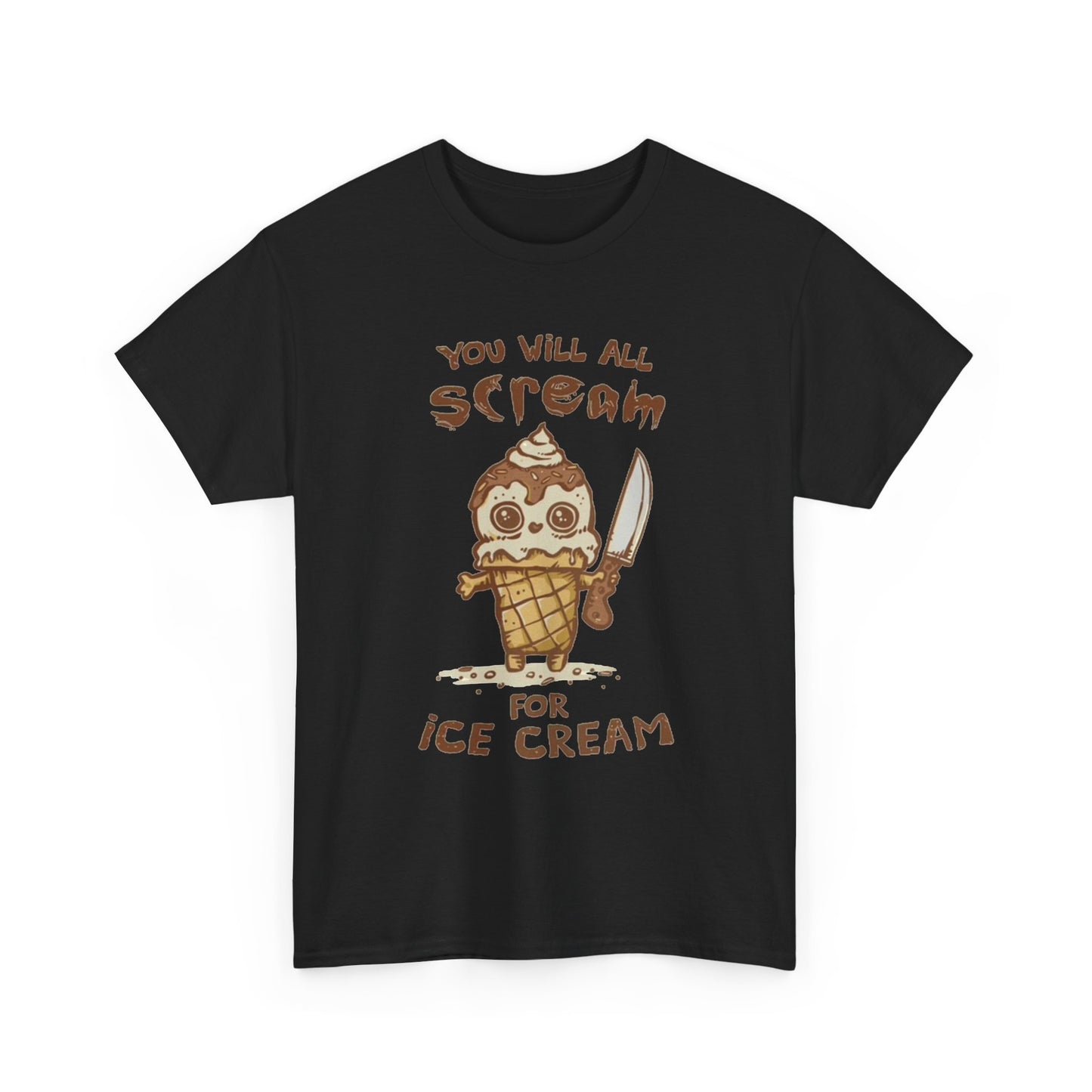 Scream For Ice Cream Funny Graphic T Shirt NEW Unisex Heavy Cotton Tee