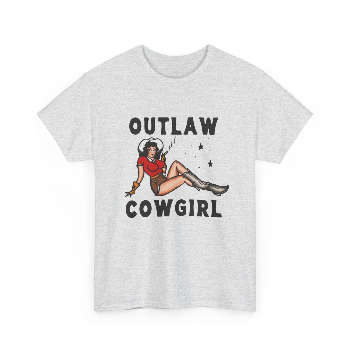 Outlaw Cowgirl Vintage Graphic T Shirt Unisex Heavy Cotton Tee GIFT NEW