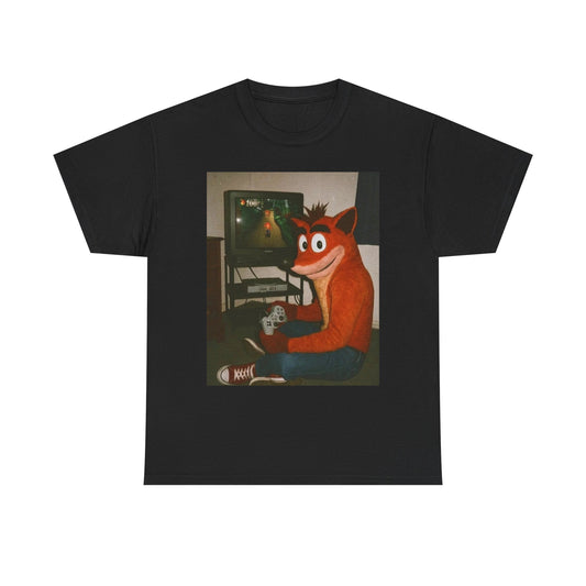 Crash Bandicoot Funny T Shirt Graphic Retro 90s Gaming Unisex Heavy Cotton Tee