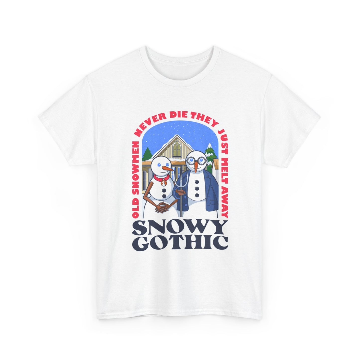 Snowy Gothic Graphic T Shirt Funny Christmas Unisex Heavy Cotton Tee