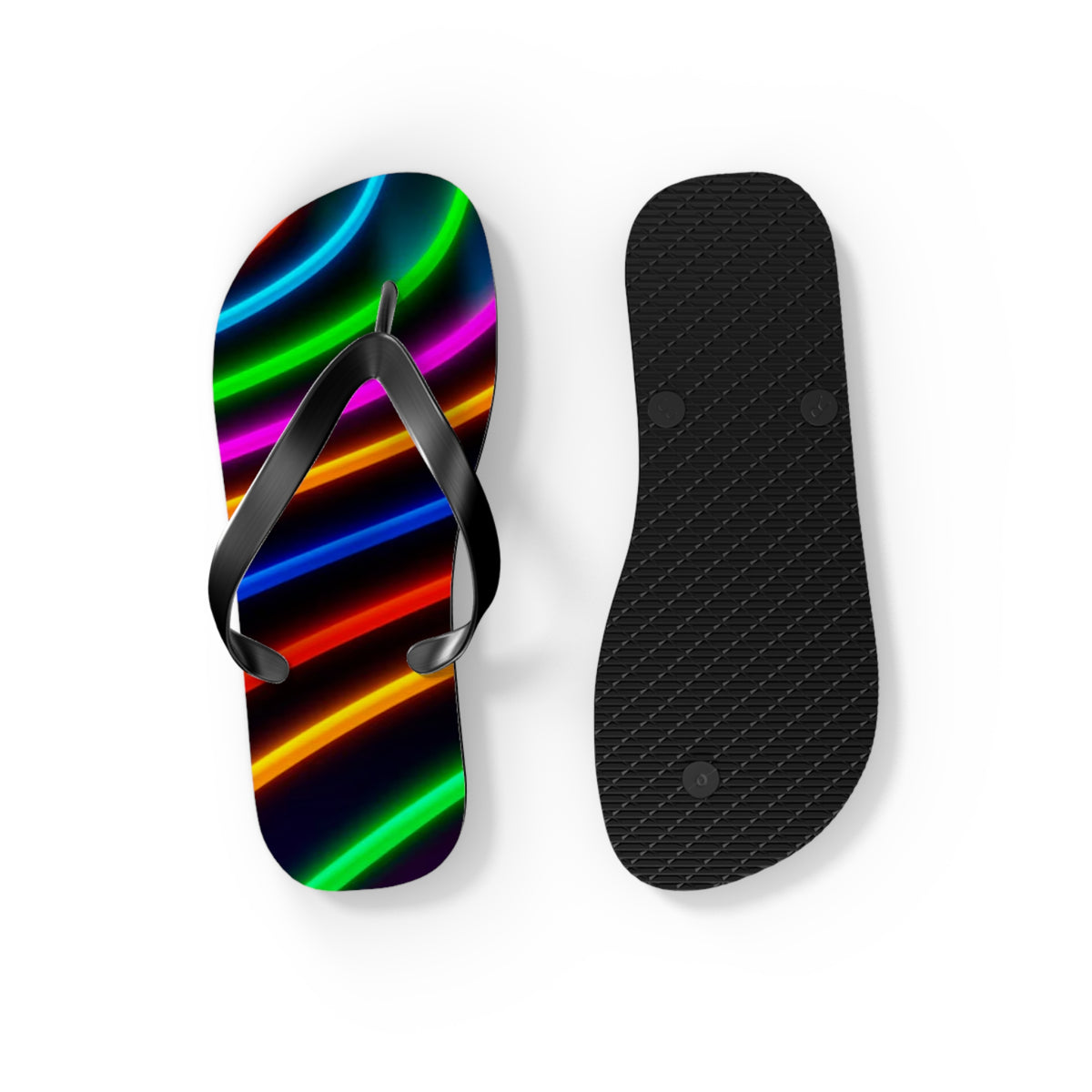 Neon Lights Flip Flops, Sandals Slides, Summer Footwear, Brand New