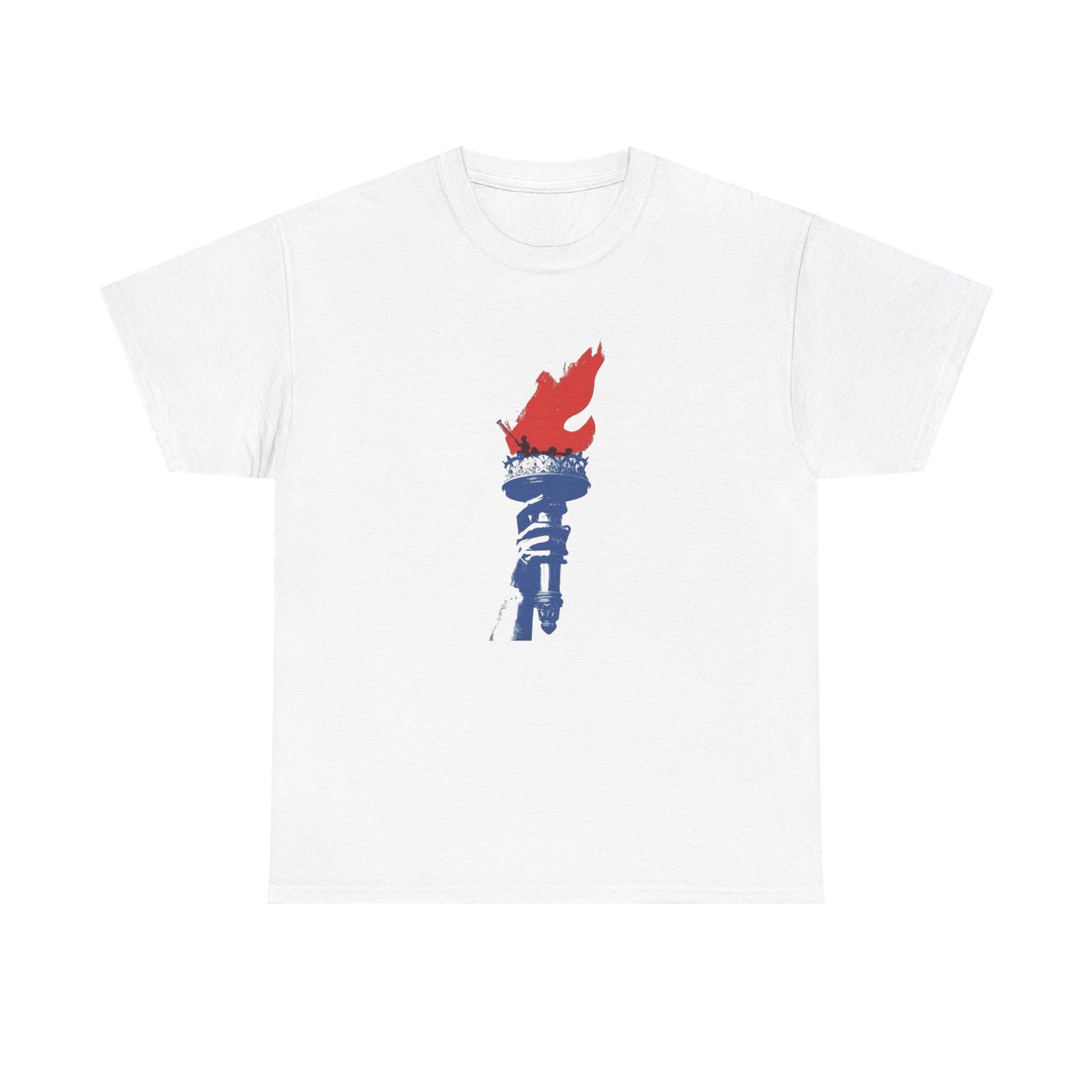Statue Of Liberty Painting Lighting The Fire Graphic T Shirt GIFT Cotton Tee
