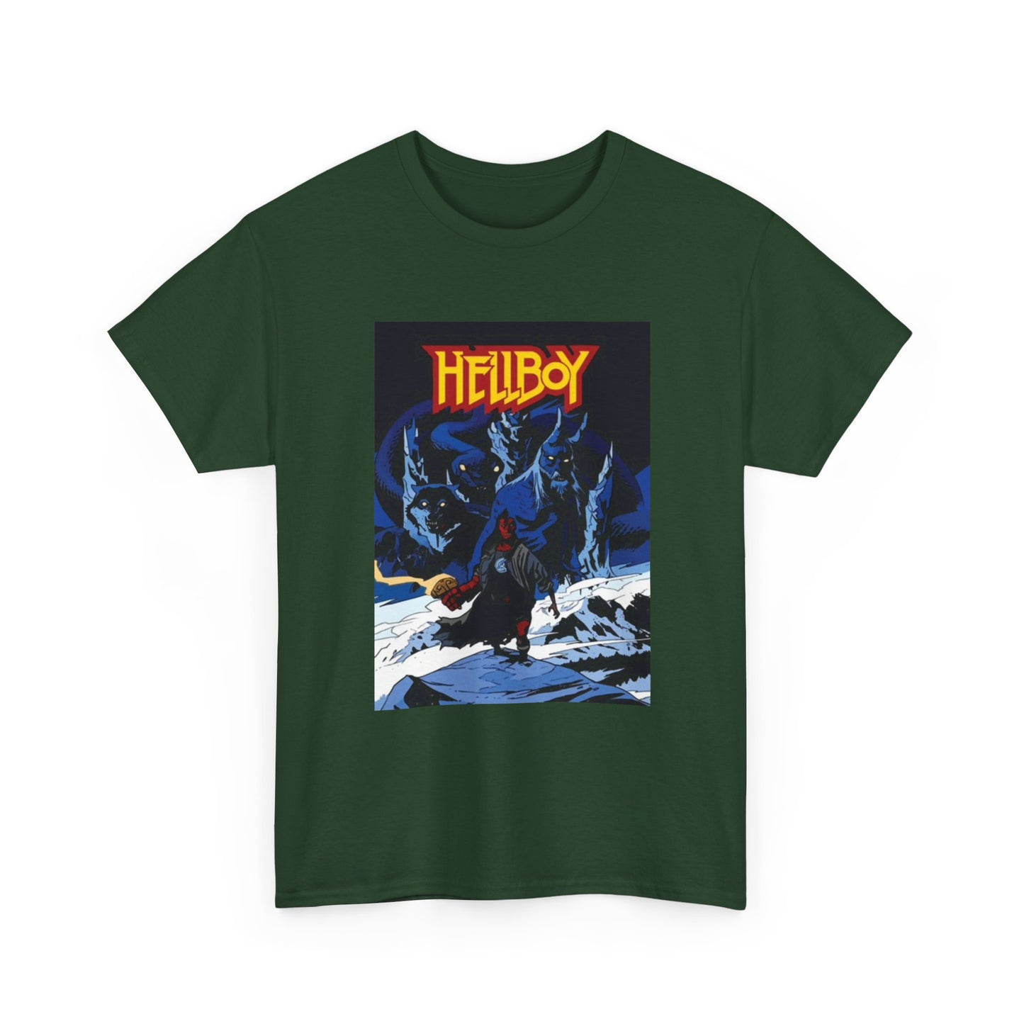 Hellboy Movie Poster Shirt Retro Cartoon Graphic Unisex Heavy Cotton Tee