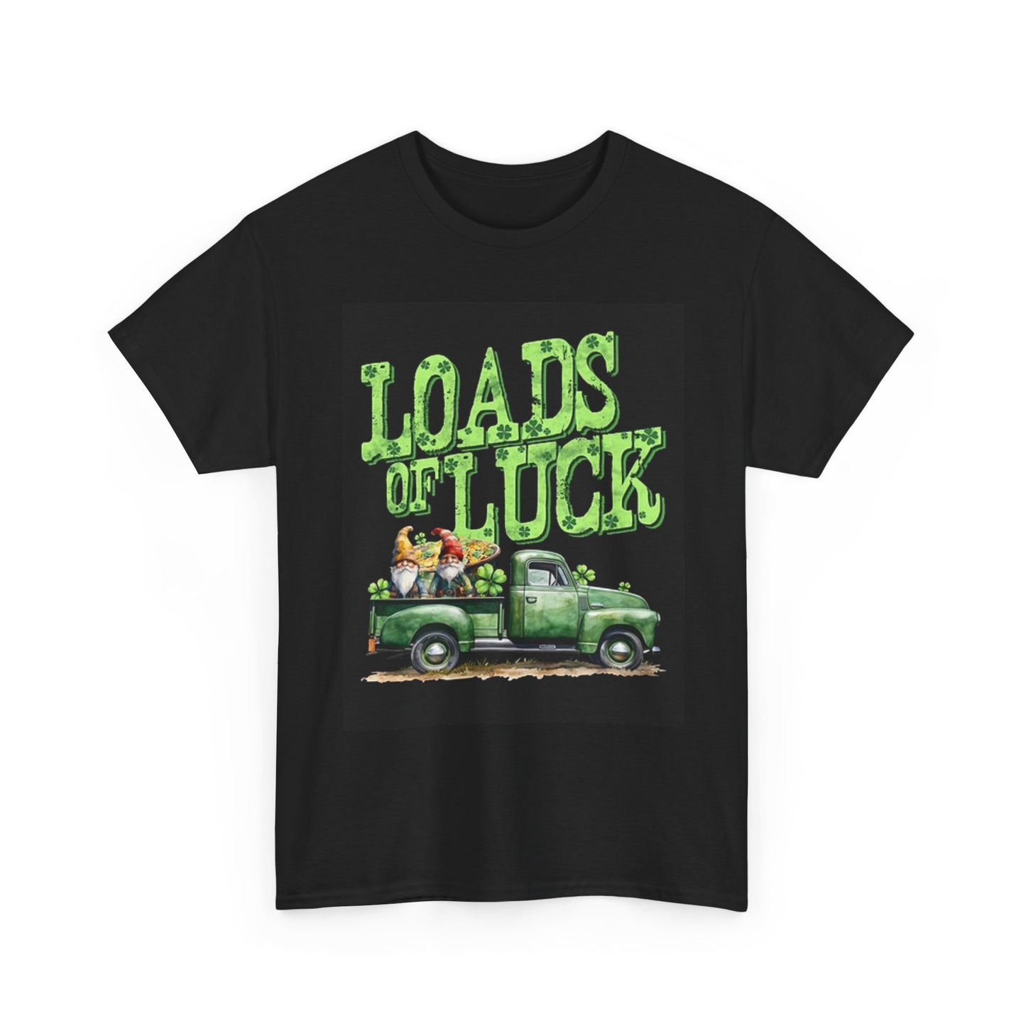 Loads Of Luck Leprechaun Graphic T Shirt Vintage Truck Unisex Heavy Cotton Tee