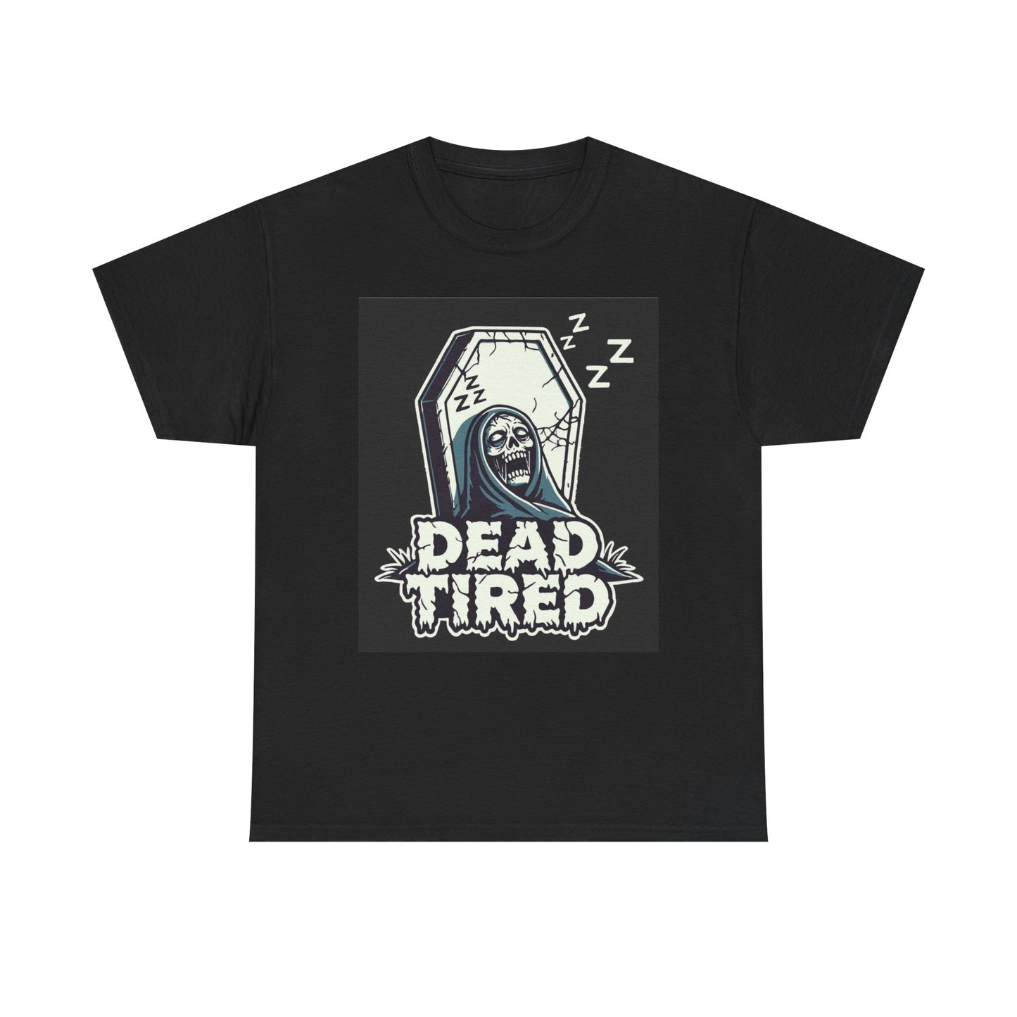 Dead Tired Graphic T Shirt Vintage Funny Retro Unisex Heavy Cotton Tee