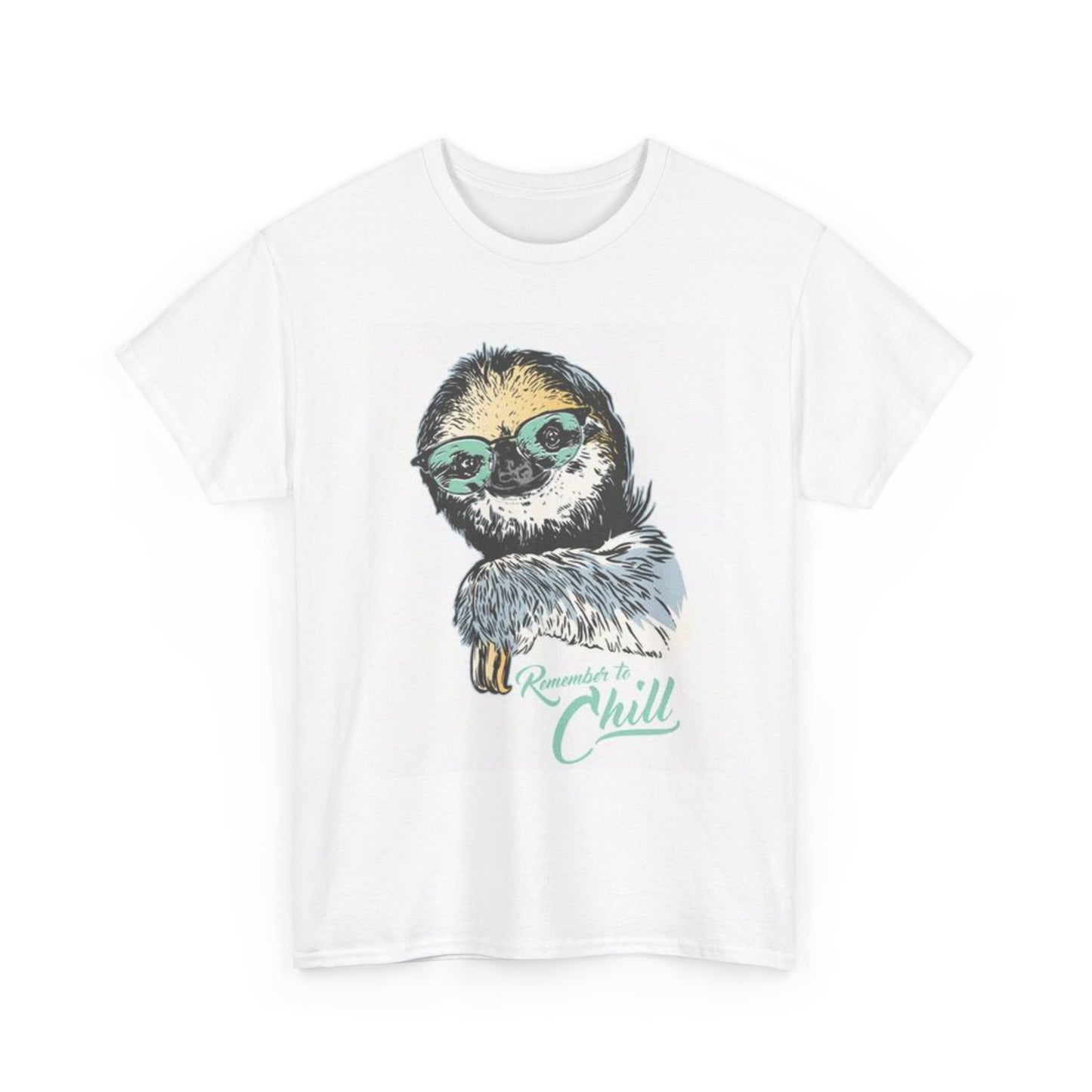 Remember To Chill Graphic T Shirt Funny Sloth Unisex Heavy Cotton Tee