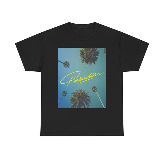 Paradise Retro Palm Trees Graphic T-Shirt Unisex Heavy Cotton Tee
