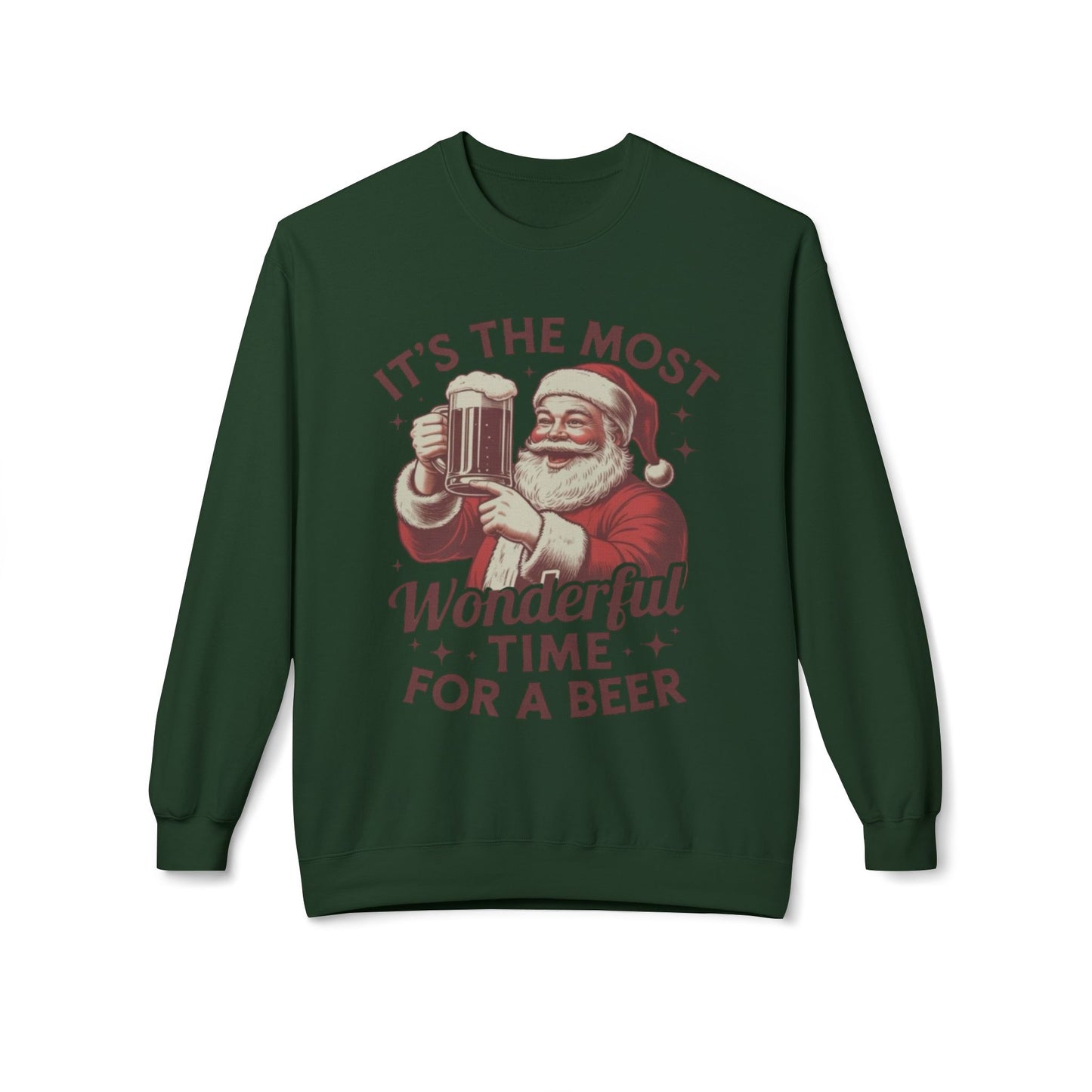 Christmas Beer Sweater NEW Unisex Fleece Crewneck Sweatshirt Funny NEW