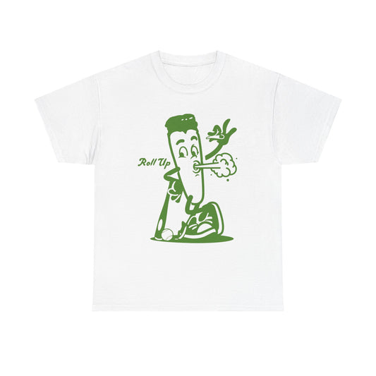 Roll Up Retro Weed 420 Graphic T Shirt S-5XL NEW Unisex Heavy Cotton Tee