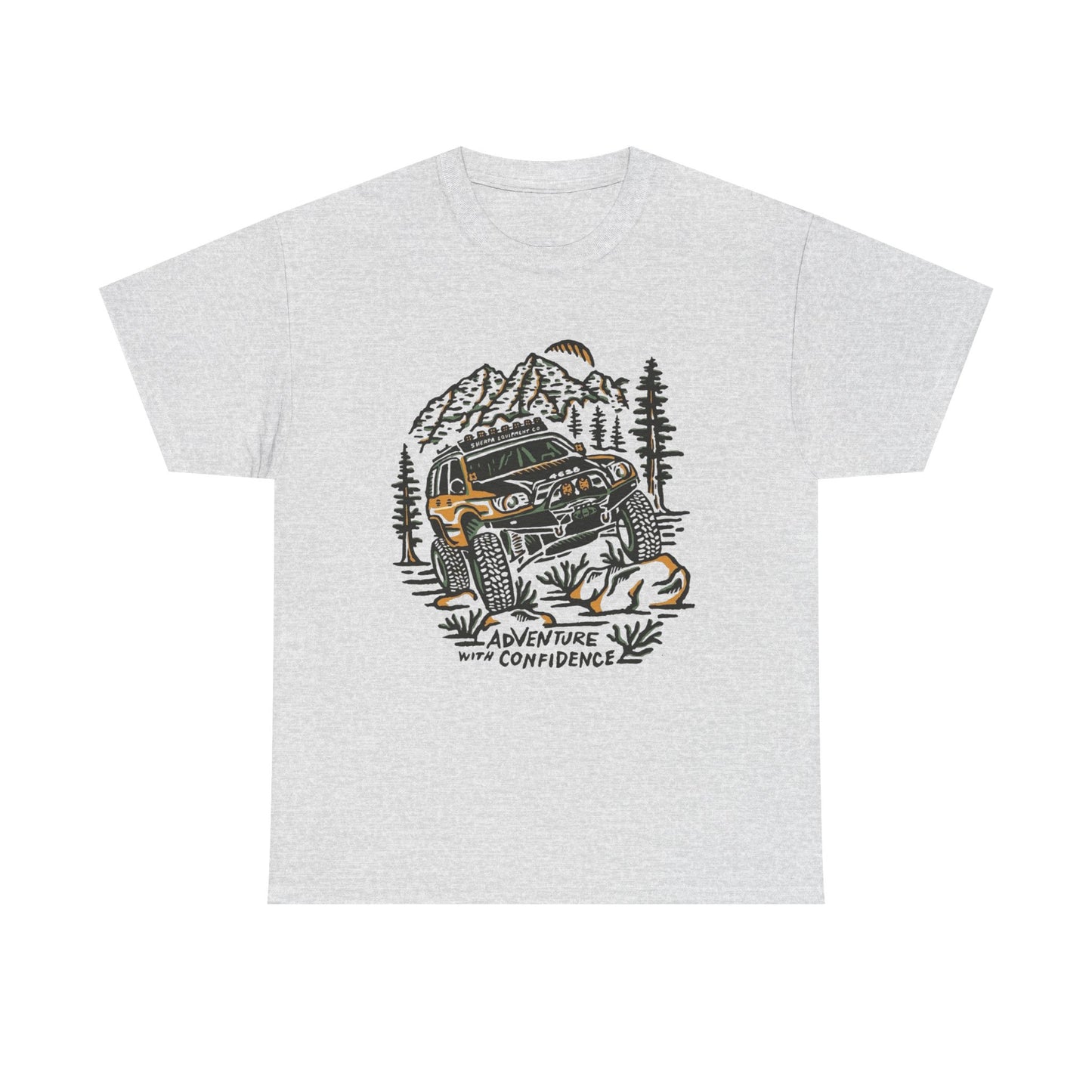 Adventure With Confidence Offroading Graphic T Shirt Unisex Heavy Cotton Tee