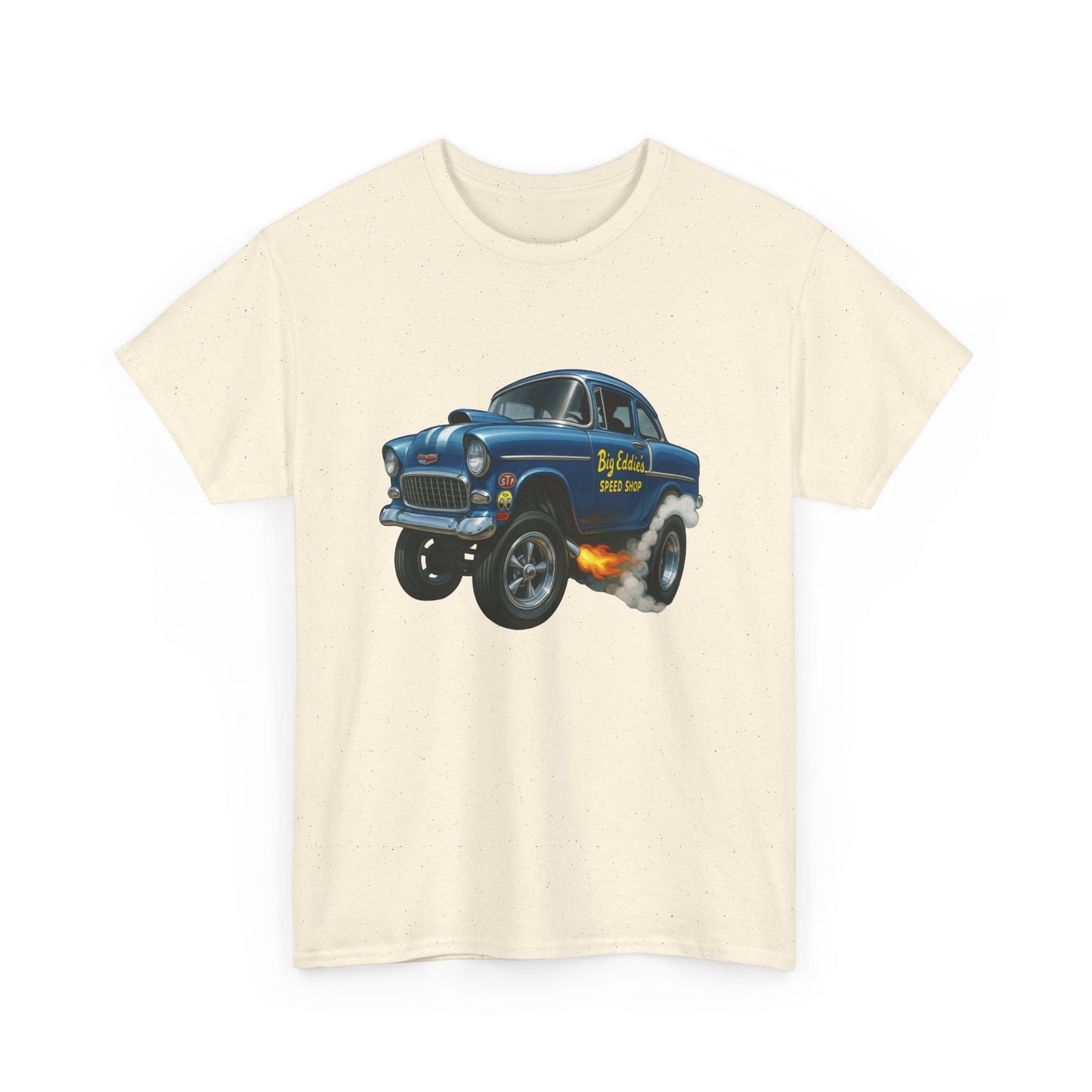 55 Chevy Hotrod Gasser Speed shop Graphic T Shirt Unisex Heavy Cotton Tee NEW