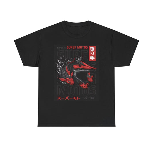 Supermoto Graphic T Shirt Motorcycles Racing Bikes Unisex Heavy Cotton Tee