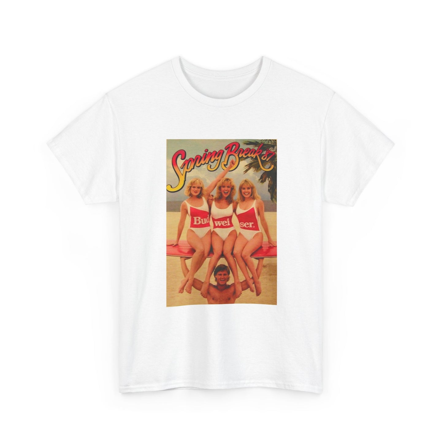 Bud Beer  T-shirt vintage Gillis bud light retro bikini Unisex Heavy Cotton Tee