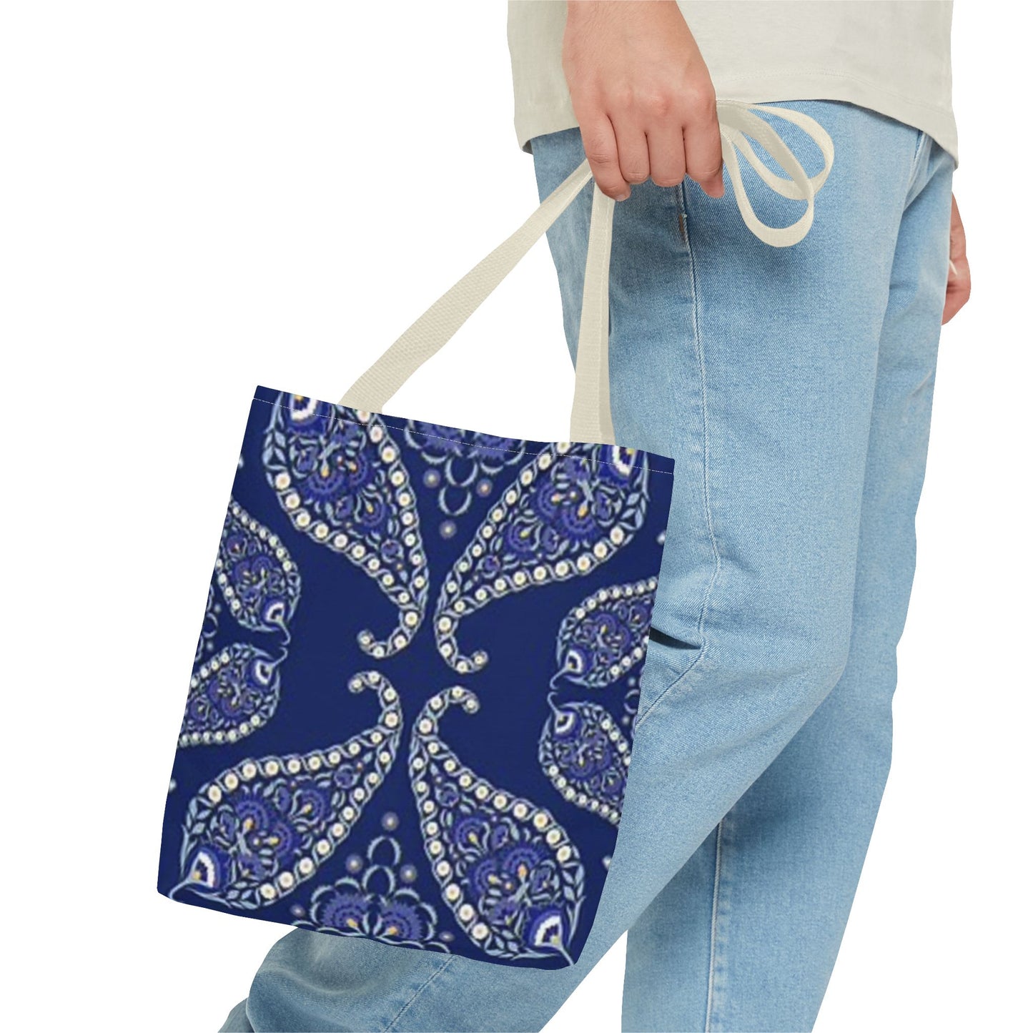 Blue And White Paisley Multi Color BRAND NEW MODERN Tote Bag (AOP)