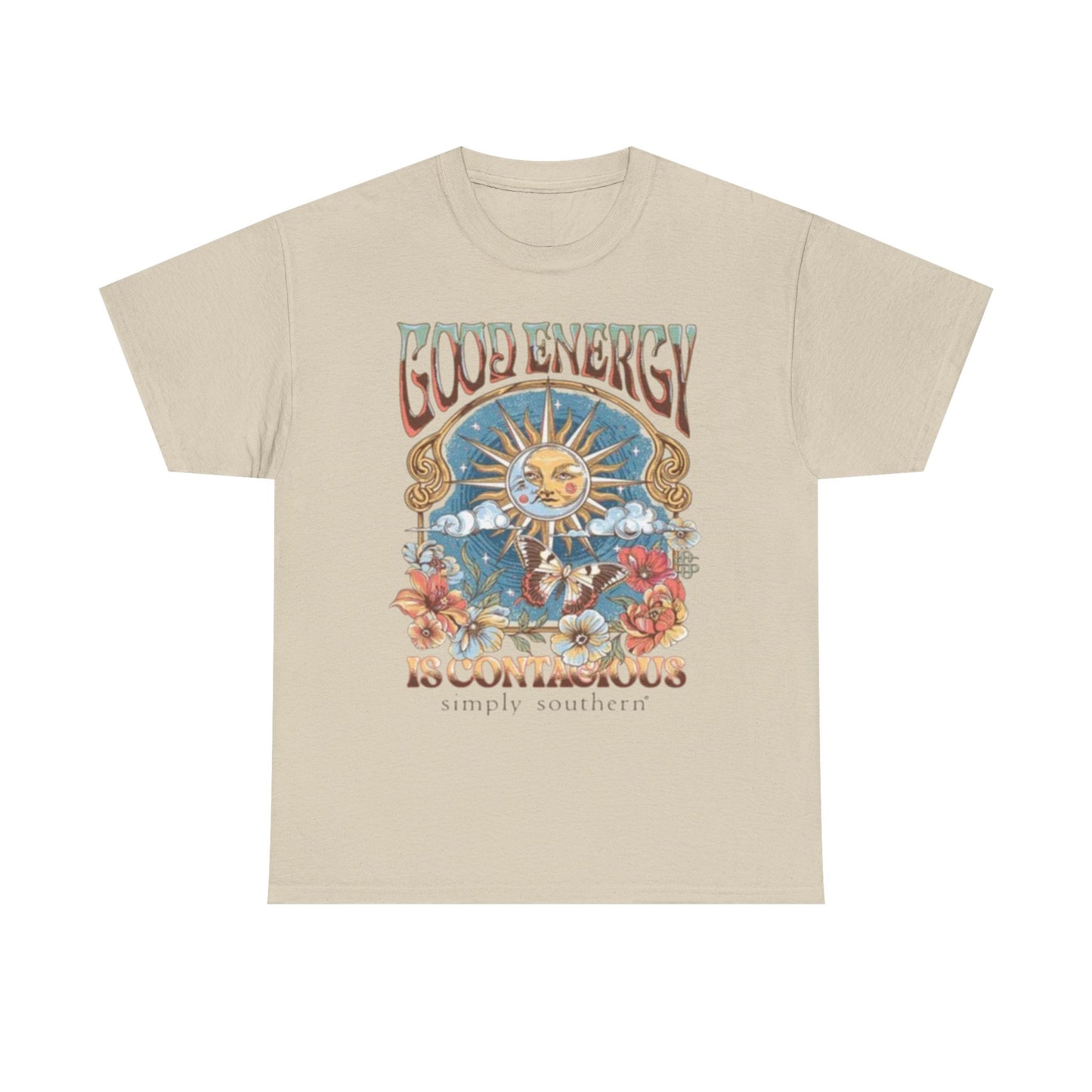 Good Energy Is Contagious Graphic T-Shirt Unisex Heavy Cotton Tee Gift NEW