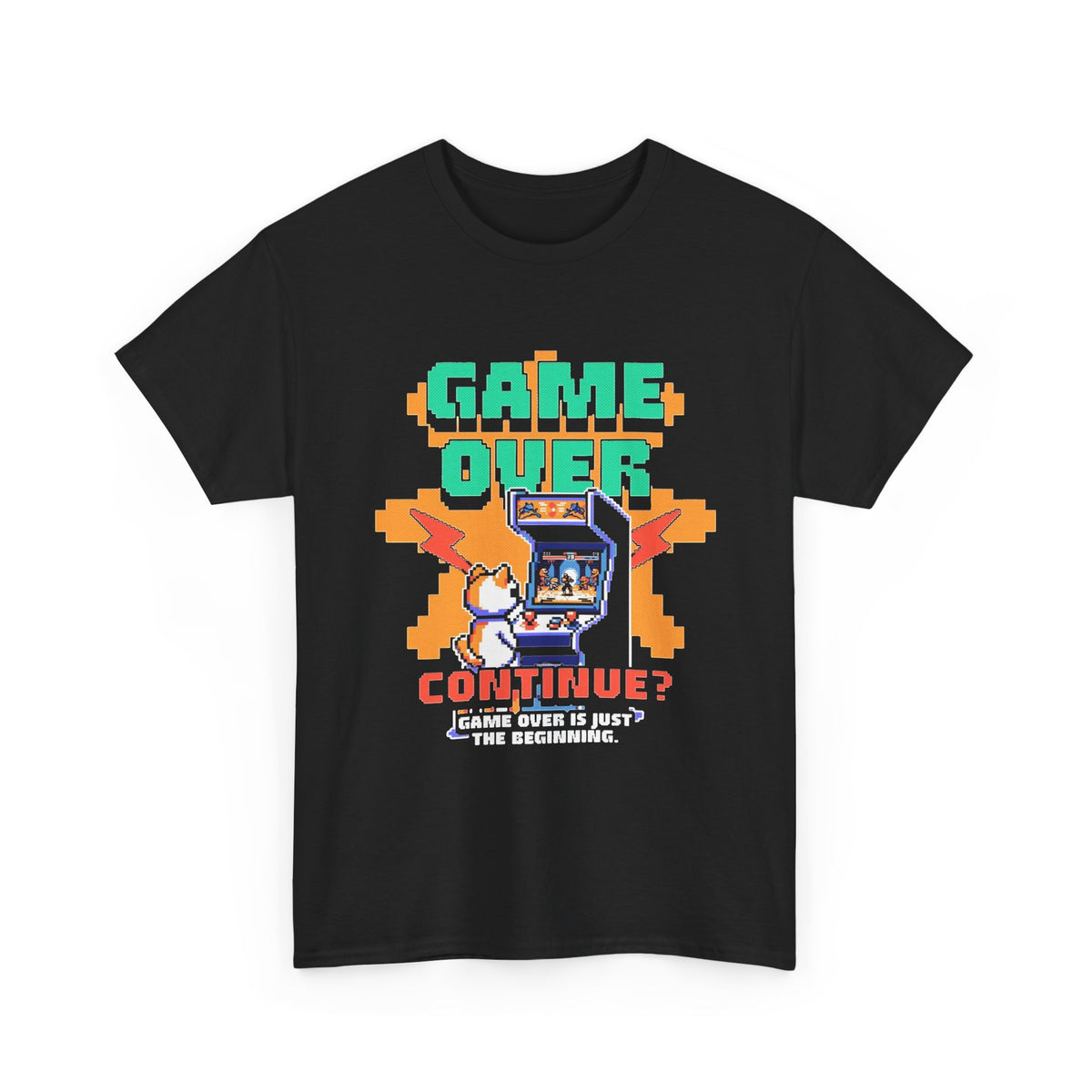 Arcade Gaming Graphic T Shirt Men's Game Over Heavy Cotton Tee