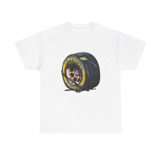 JDM Drifting Tire Cartoon Cars Graphic T Shirt Unisex Gift New AMERICAN VINTAGE