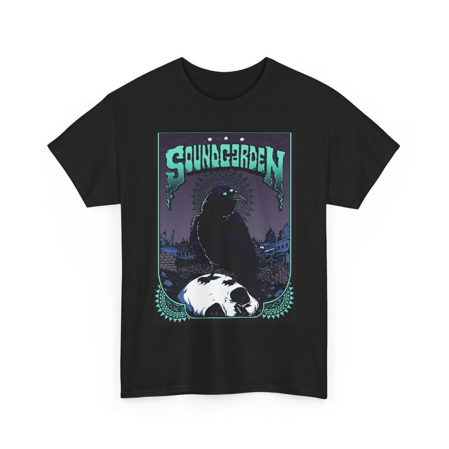 Soundgarden shirt tour crow concert vintage rock Unisex Heavy Cotton Tee