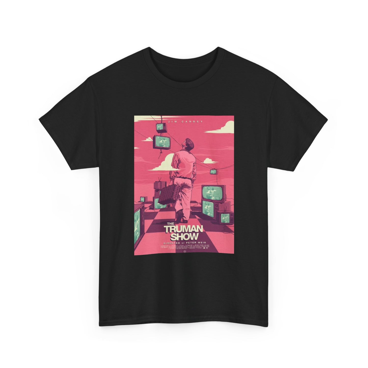 The Truman Show Tshirt Jim Carrey Movie Retro Poster Unisex Heavy Cotton Tee
