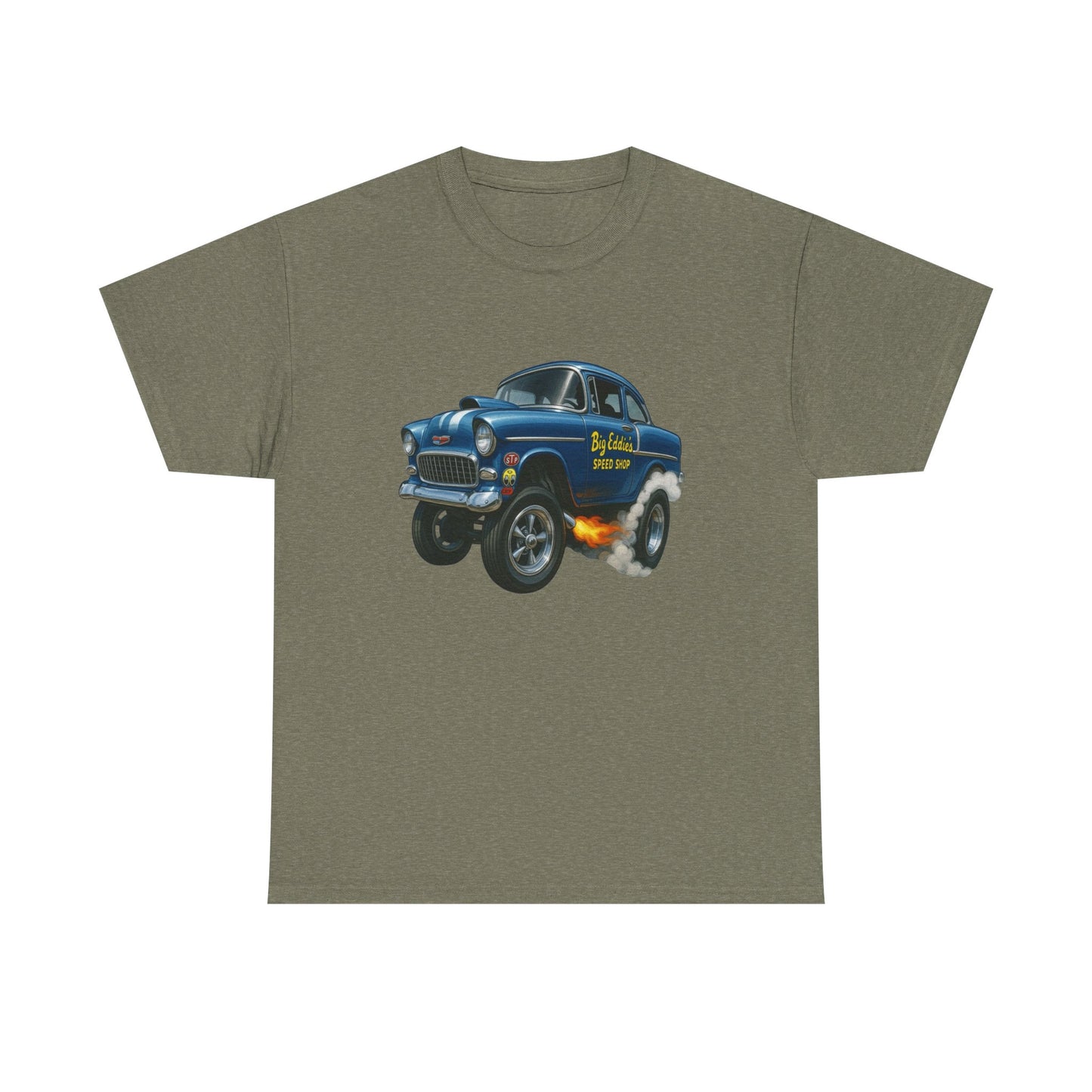 55 Chevy Hotrod Gasser Speed shop Graphic T Shirt Unisex Heavy Cotton Tee NEW