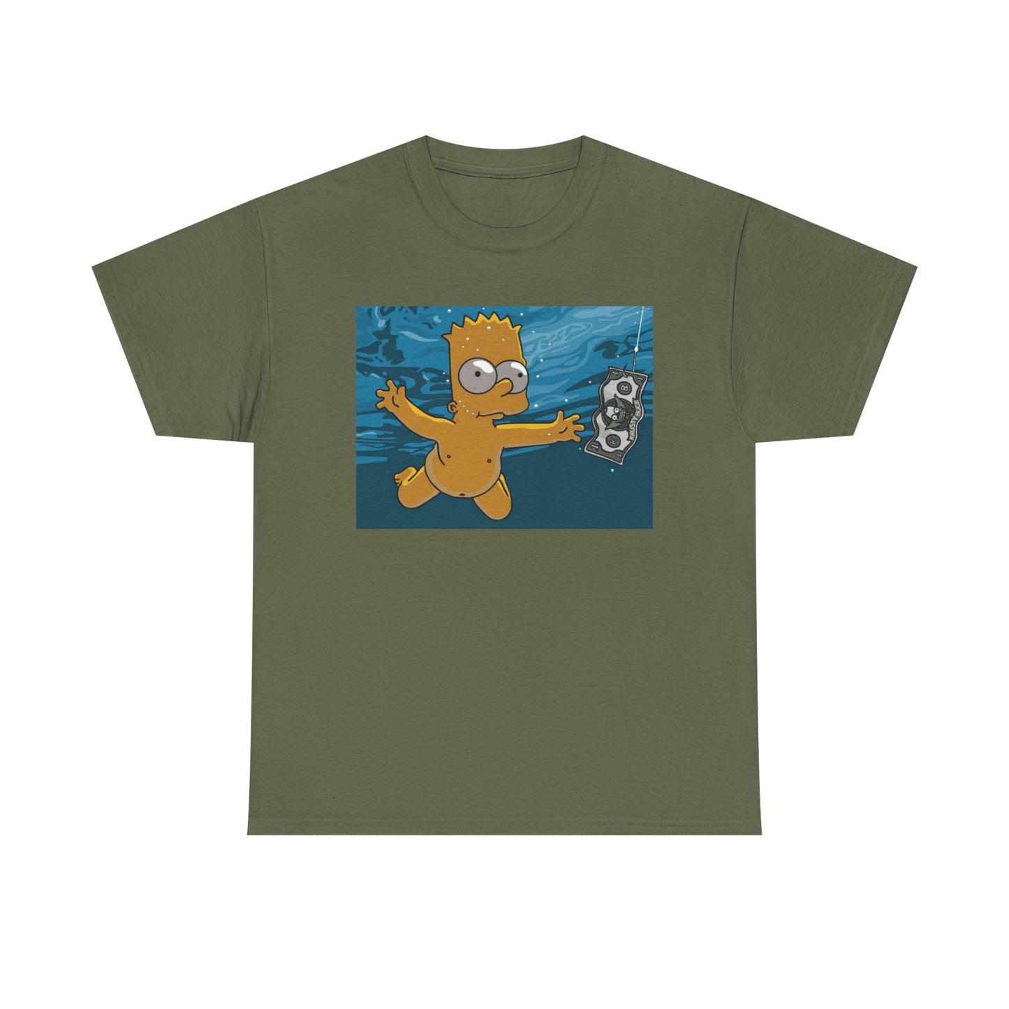 Simpsons T-shirt vintage nirvana retro art funny graphic Unisex Heavy Cotton Tee