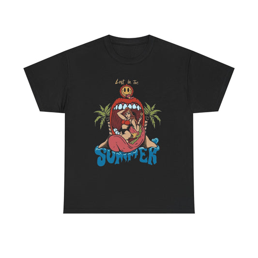 Lost In The Summer Graphic T-Shirt Comfy Cotton Tee Brand NEW