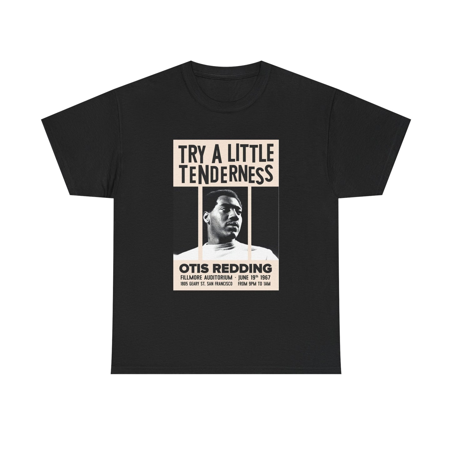 Otis Redding Tshirt Live At The Fillmore Vintage Poster Unisex Heavy Cotton Tee