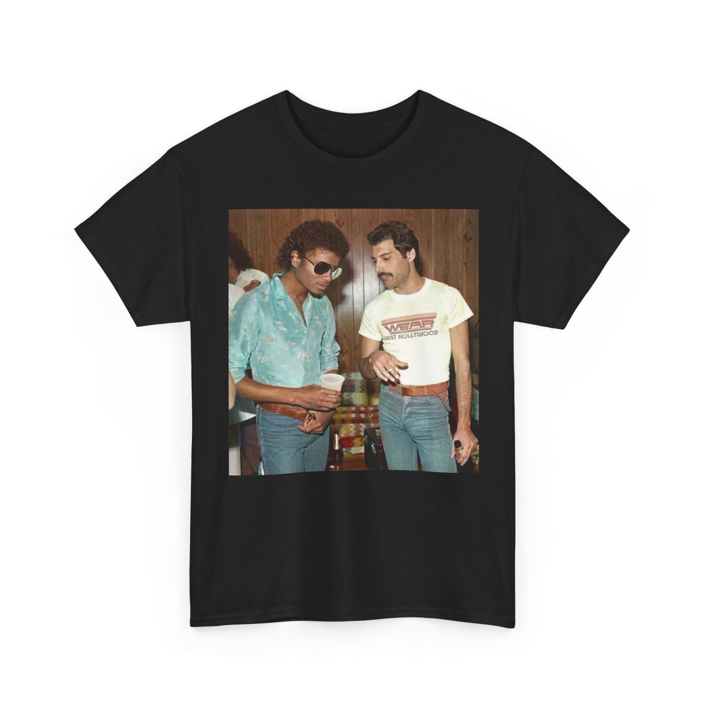 Michael Jackson And Queen Vintage T Shirt Graphic Men's Heavy Cotton Tee