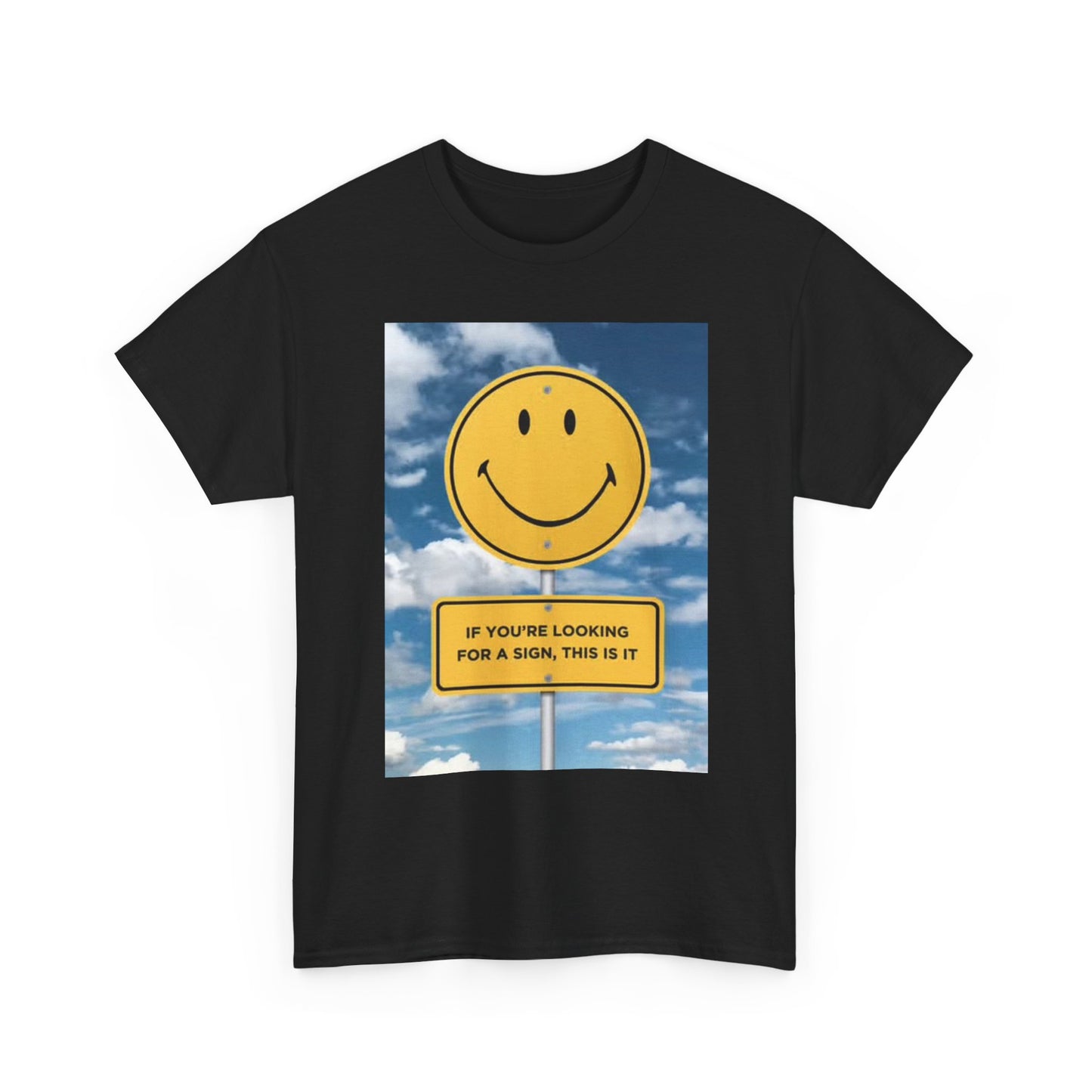 Be Happy Smiley Face Graphic T Shirt Funny Gift Unisex Heavy Cotton Tee