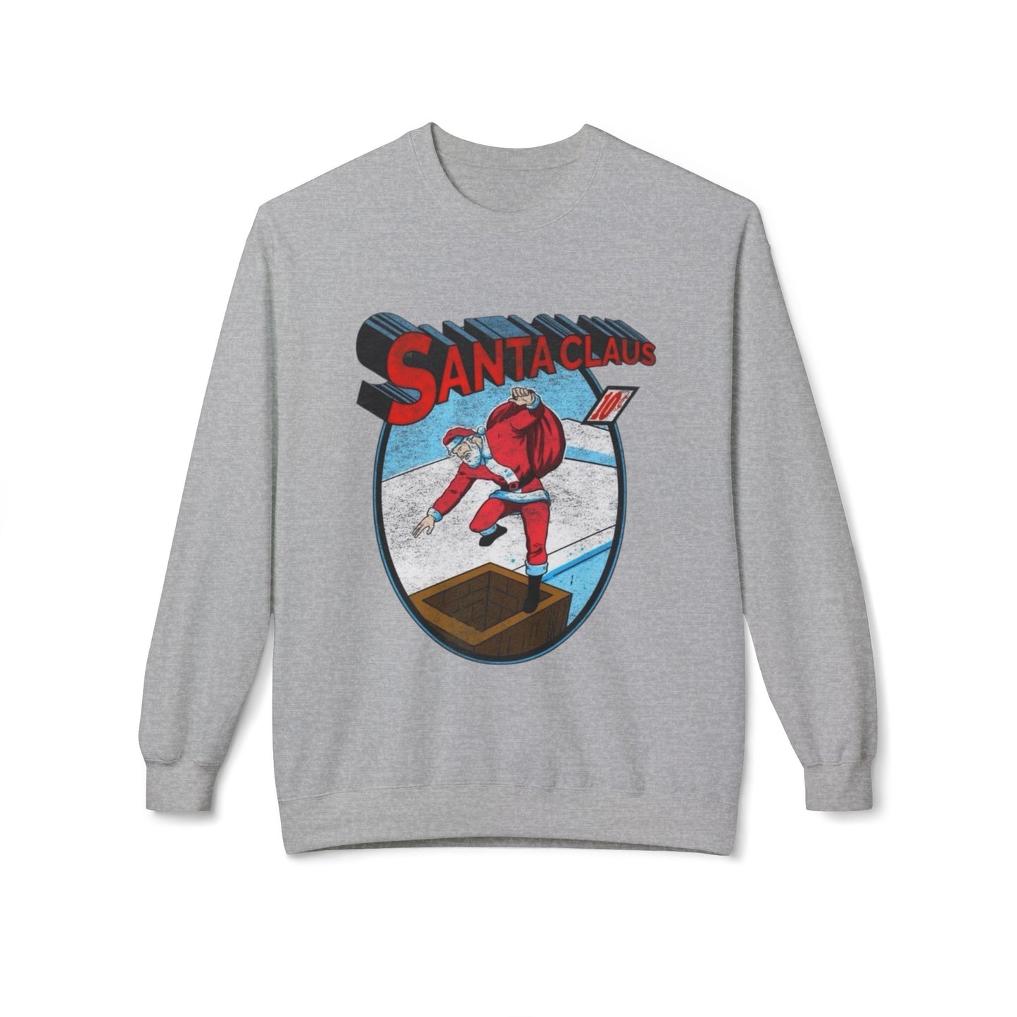 Santa Clause Cartoon Sweater NEW Unisex Fleece Crewneck Sweatshirt