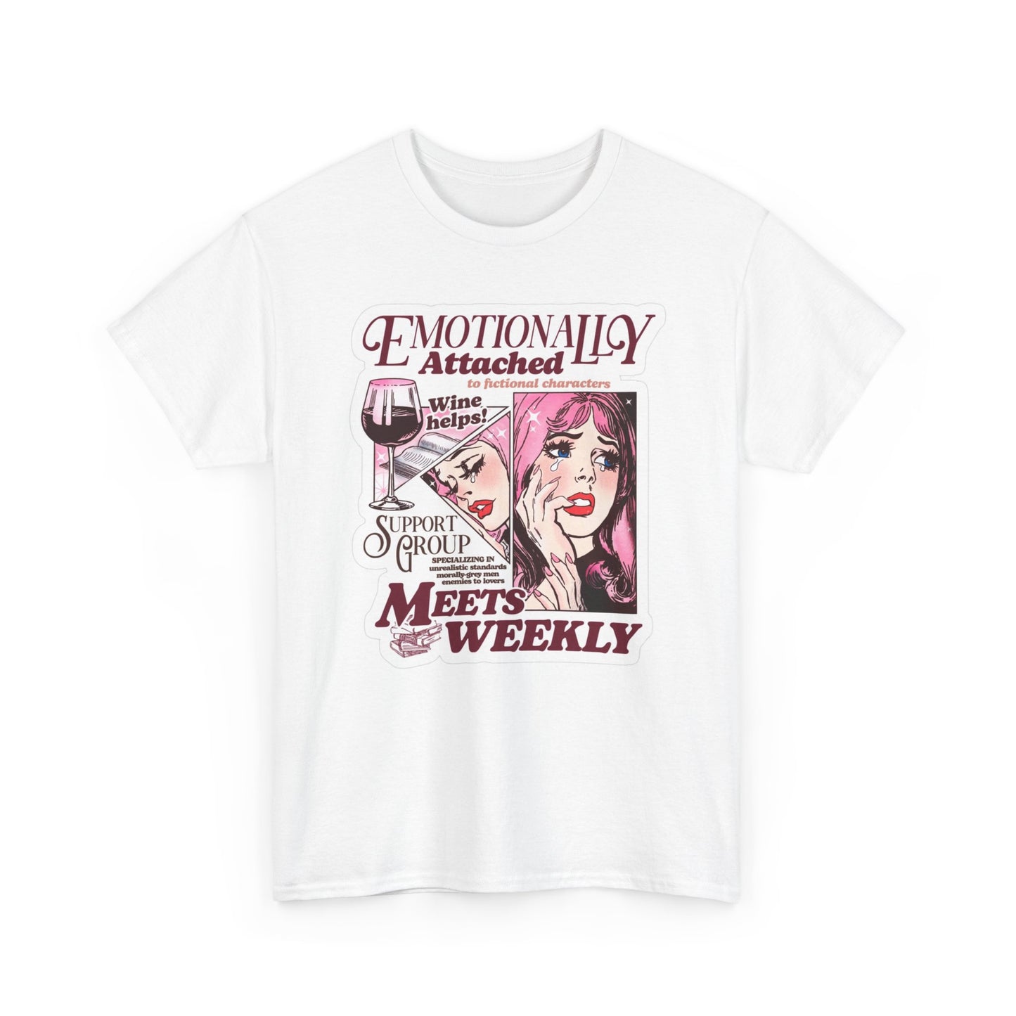 Emotionally Attached Wine Helps Graphic T Shirt Women's Cotton Tee BRAND NEW