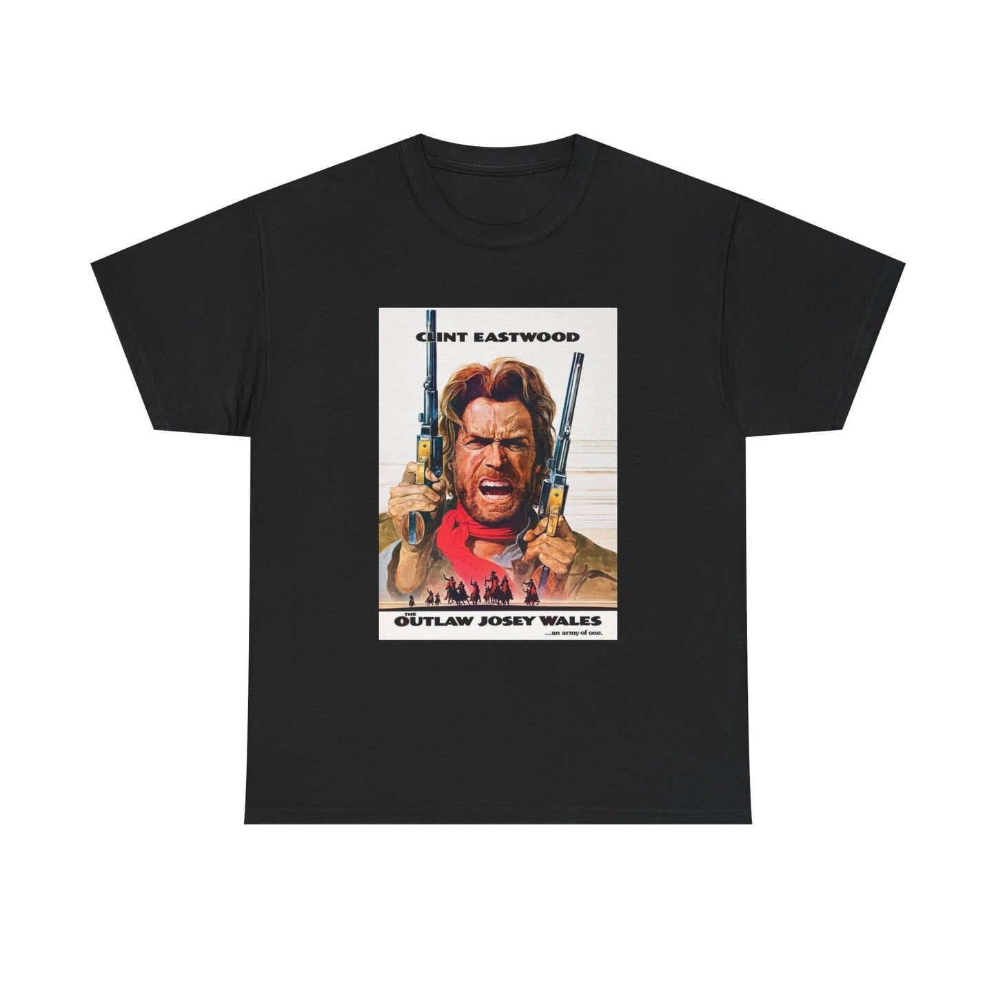 Clint Eastwood Tshirt Outlaw Vintage Movie Poster Josey Wales Unisex Heavy Tee