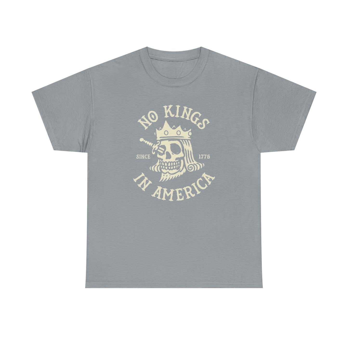 NO KINGS IN AMERICA Graphic T-Shirt Comfy Cotton Tee Brand NEW
