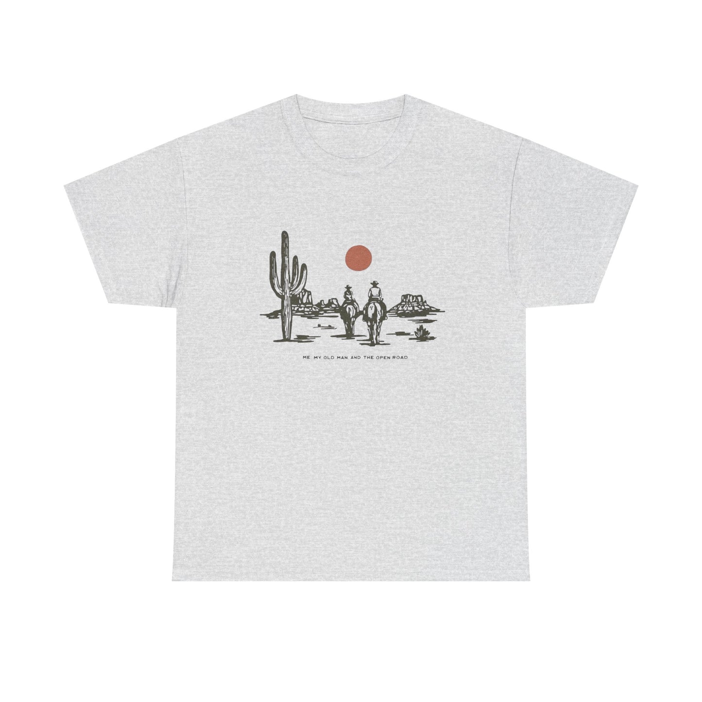 Father And Son Open Road Graphic T Shirt Unisex Heavy Cotton Tee Gift NEW