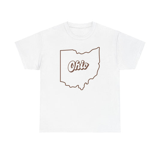 Ohio Outline State Logo BRAND NEW Apparel T Shirt Unisex Unisex Heavy Cotton Tee