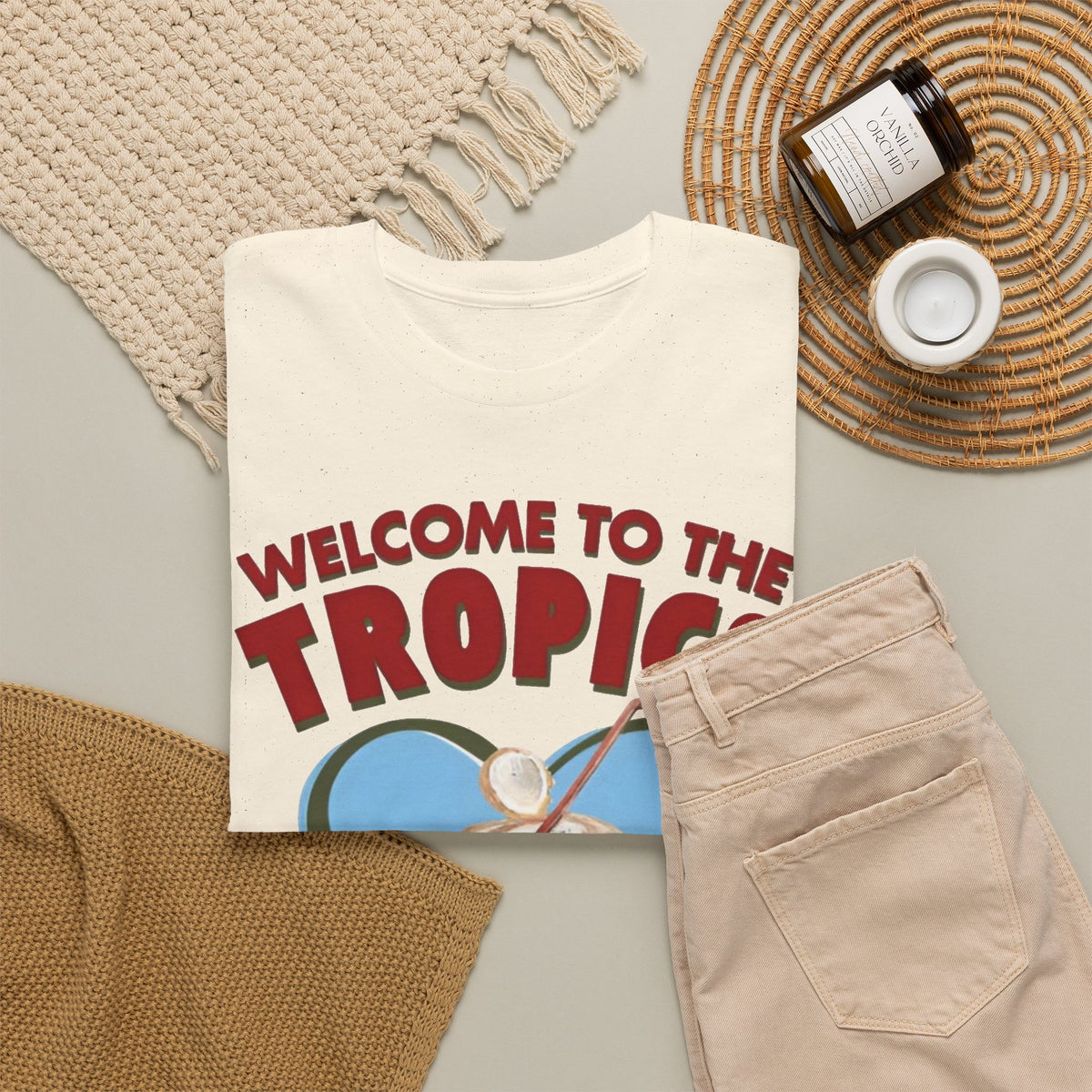 Welcome to the Tropics Coconut Heart T-Shirt Men's Graphic Tee