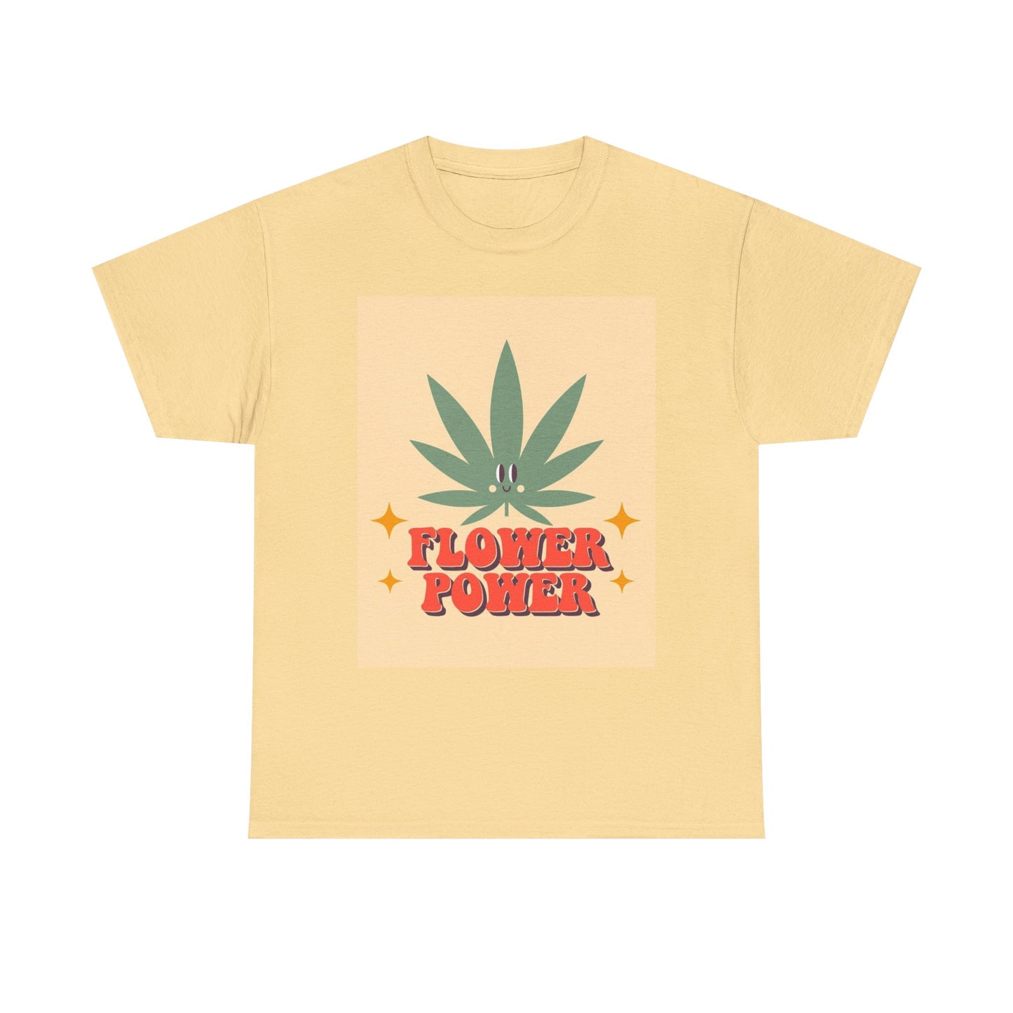 Flower Power Retro T Shirt Vintage Vibes 420 Unisex Heavy Cotton Tee