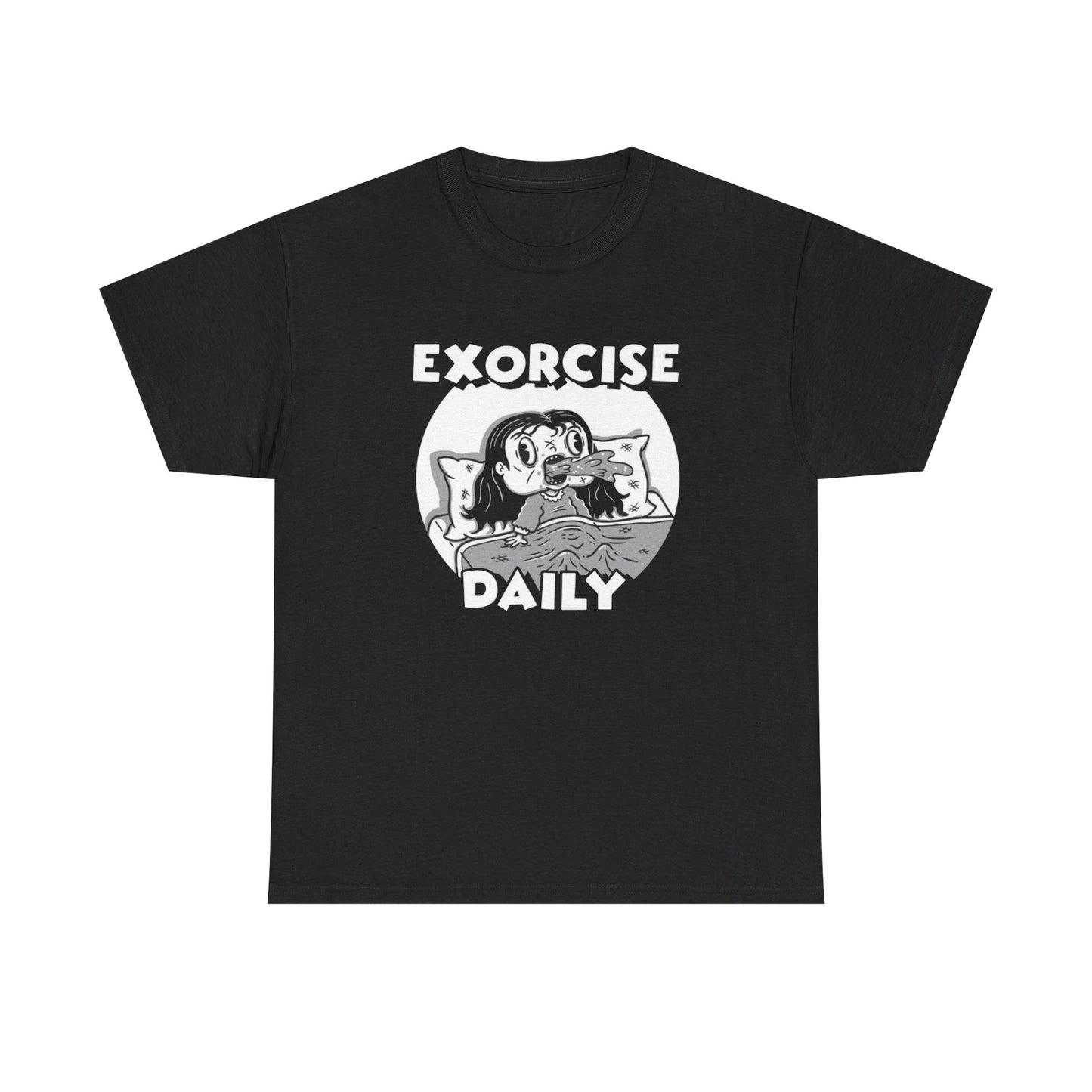 Exorcise Daily Funny GYM Graphic T Shirt NEW Heavy Cotton Tee