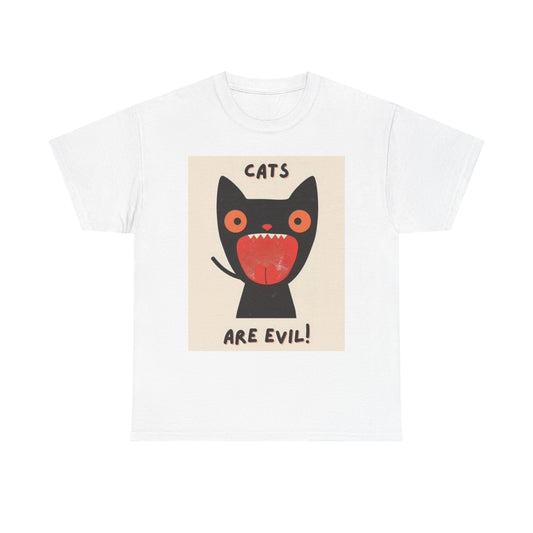 Cats Are Evil Graphic T Shirt Funny kittens Poster Unisex Heavy Cotton Tee