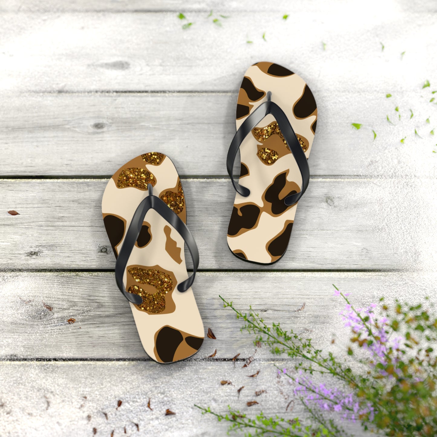 Glitter Bomb Beach Sandals, Slides for Summer, Flip Flops, Water Resistant