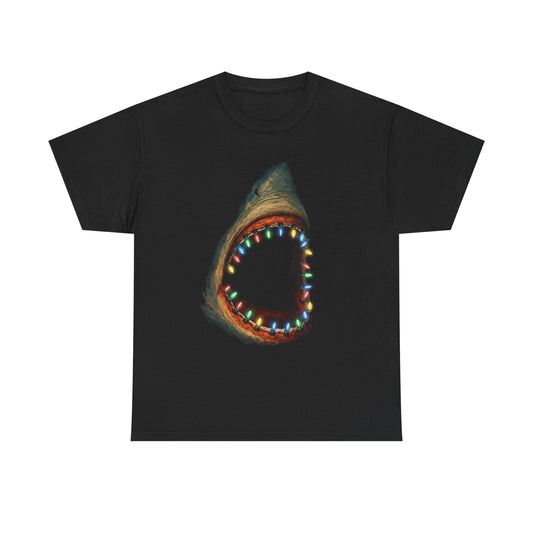 Christmas Shark Attack Graphic T Shirt NEW Unisex Heavy Cotton Tee