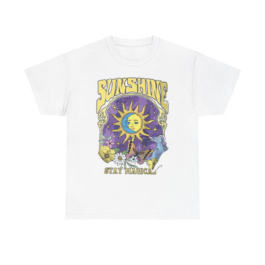 Sunshine Stay Magical Graphic T Shirt Vintage Retro Apparel Heavy Cotton Tee
