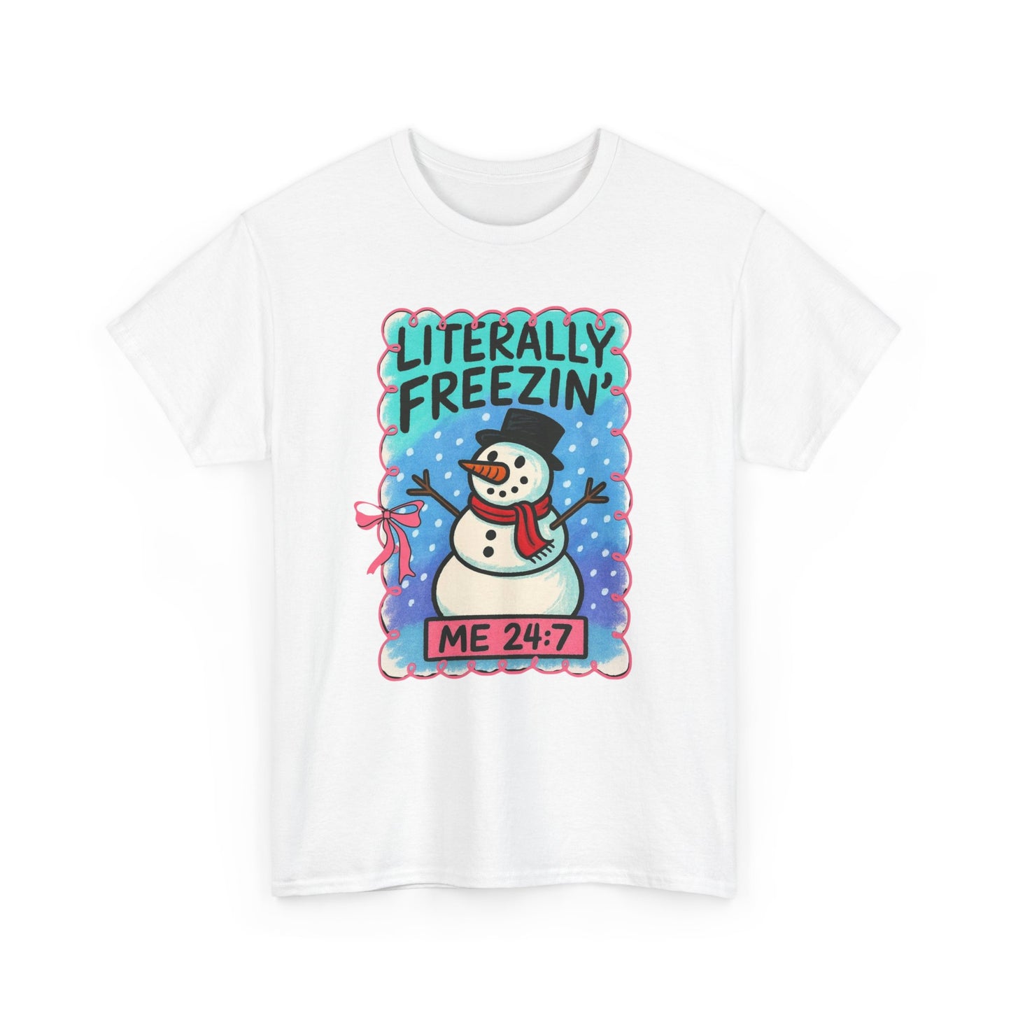 Literally Freezing Snowman Graphic T Shirt ADULT NEW