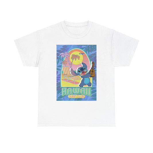 Hawaiian Surf Club Graphic T Shirt Retro Cartoon Unisex Heavy Cotton Tee