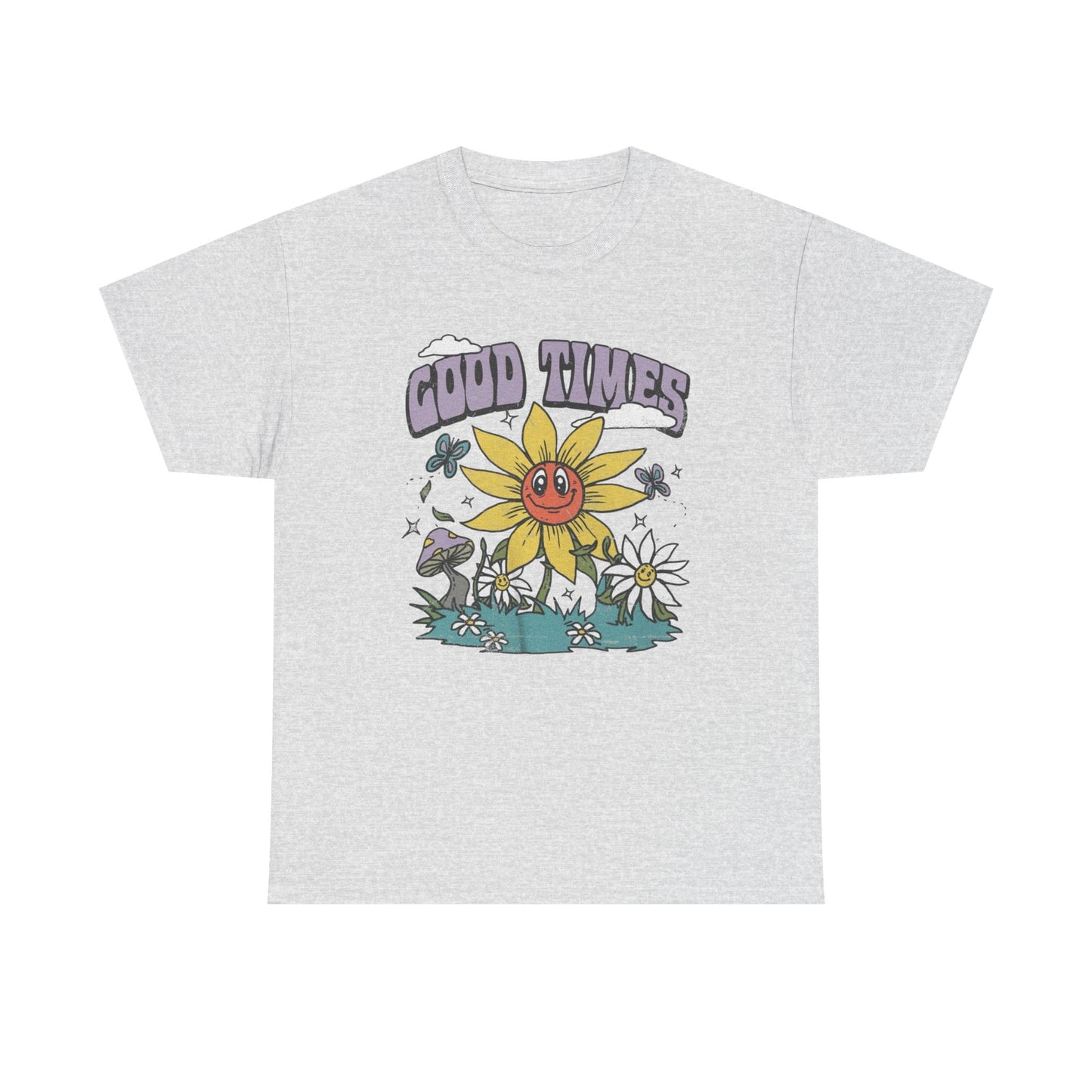 Good Times Sunflower Graphic T Shirt Unisex Heavy Cotton Tee