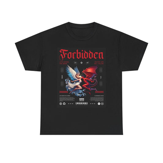Forbidden Heaven And Hell T Shirt Street Wear Apparel Unisex Heavy Cotton Tee