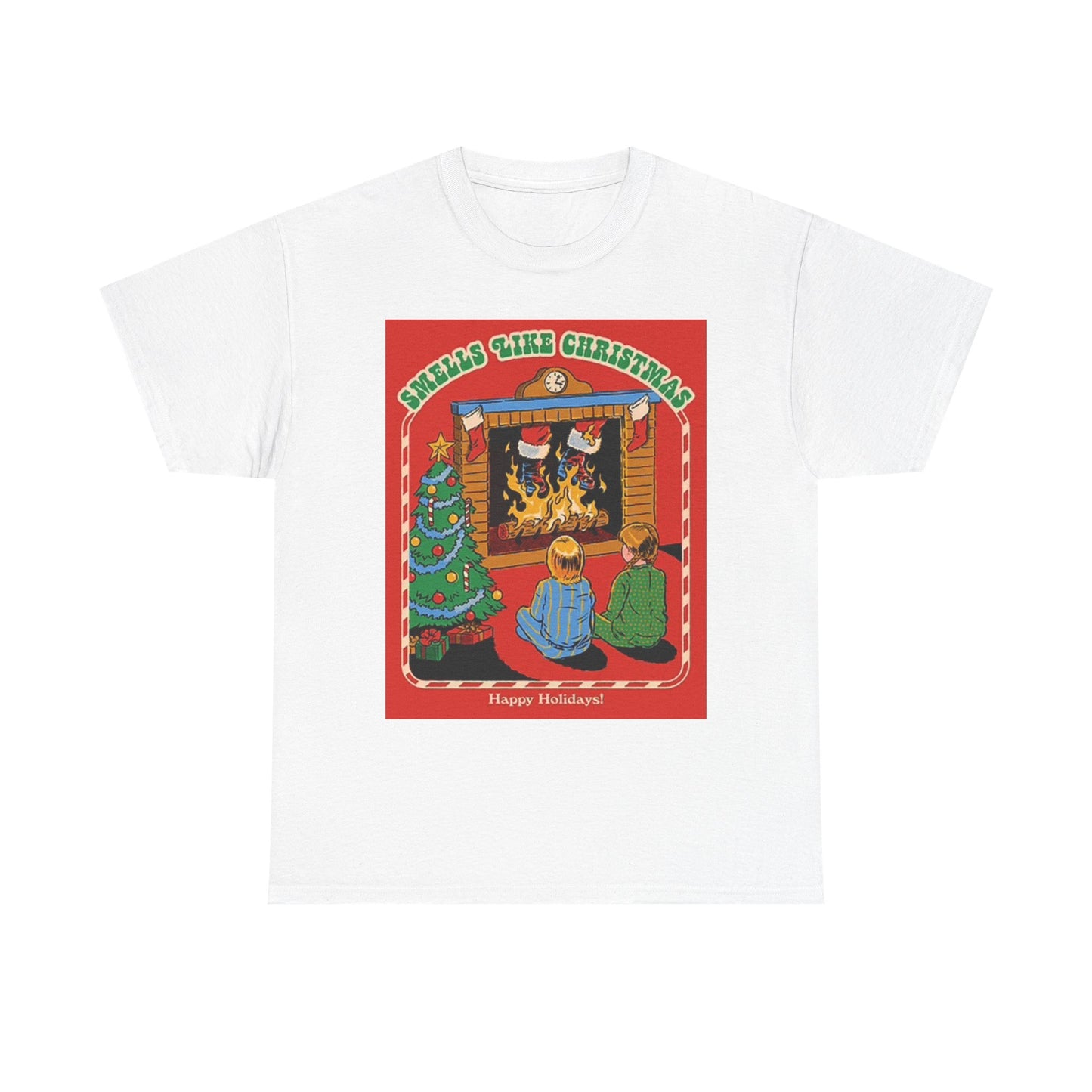 Smells Like Chistmas T Shirt Retro Comedy Unisex Heavy Cotton Tee