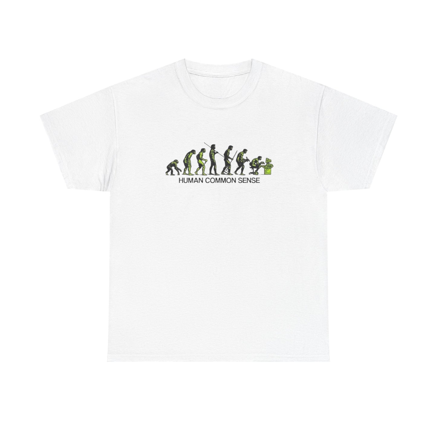 Human Common Sense Evolution Graphic T Shirt Unisex Heavy Cotton Tee Gift New