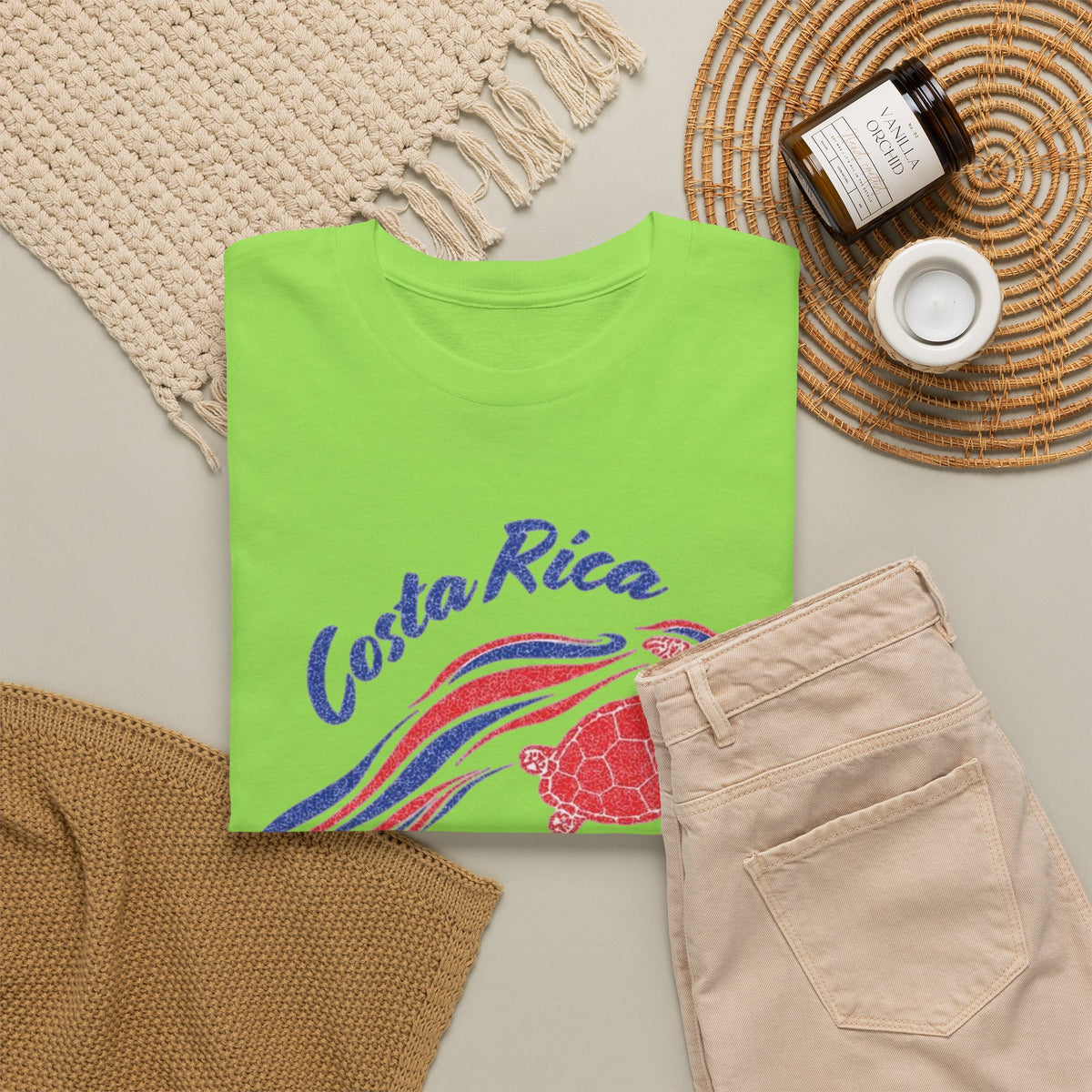 Costa Rica Sea Turtles Graphic T Shirt Vintage Men's Heavy Cotton Tee