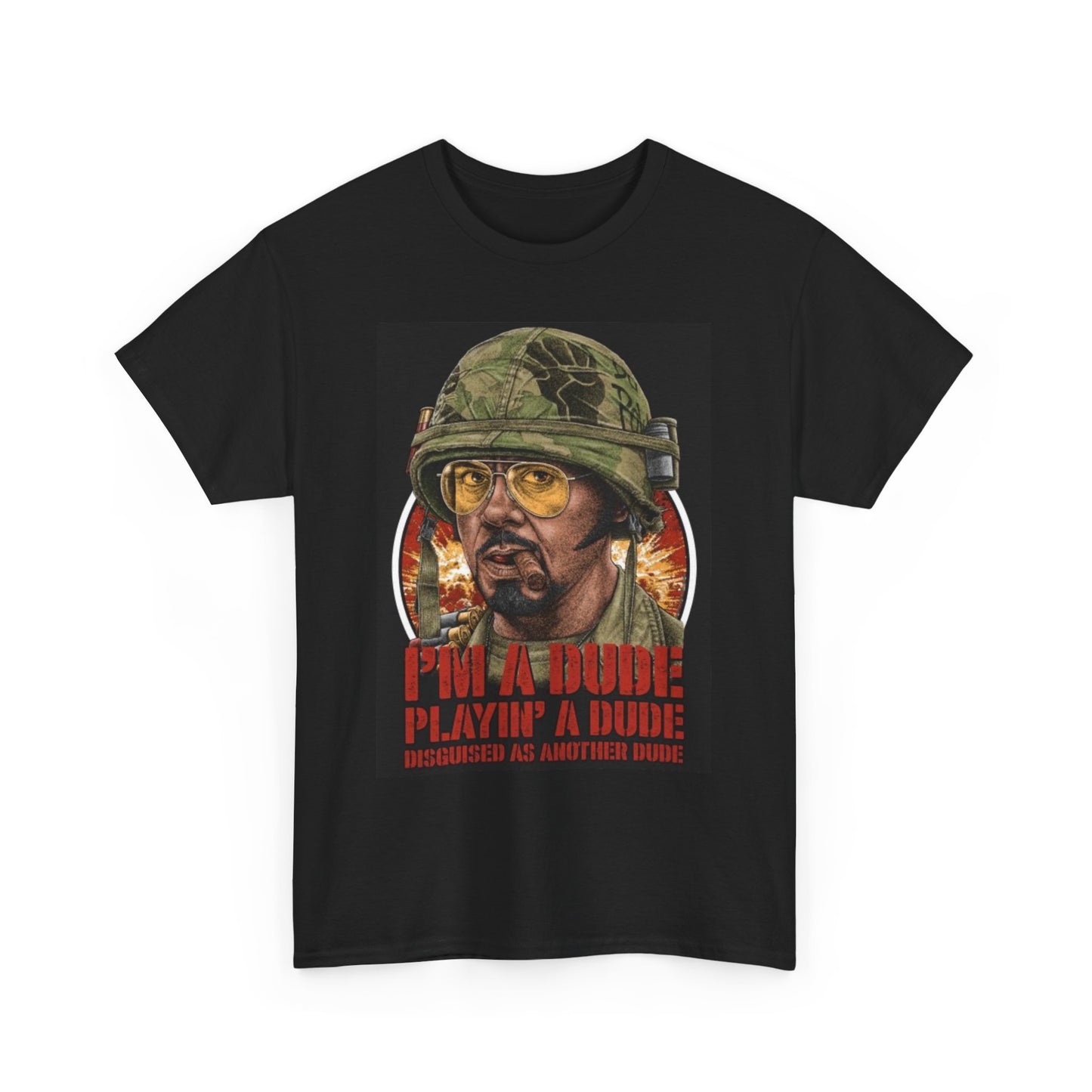 Tropic Thunder Graphic T Shirt Dude Comedy Movie Retro Unisex Heavy Cotton Tee